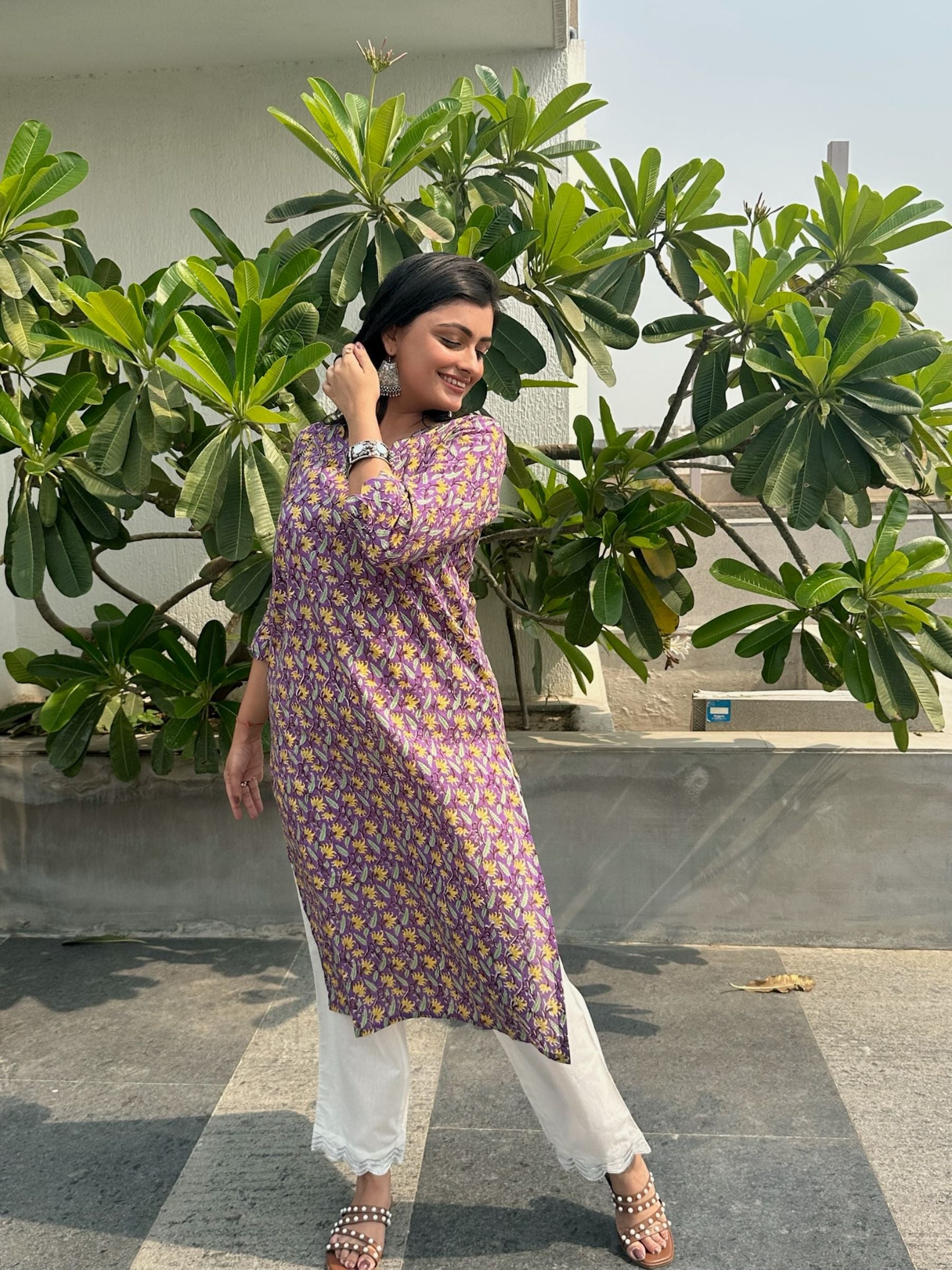 Grape Purple Long Kurta