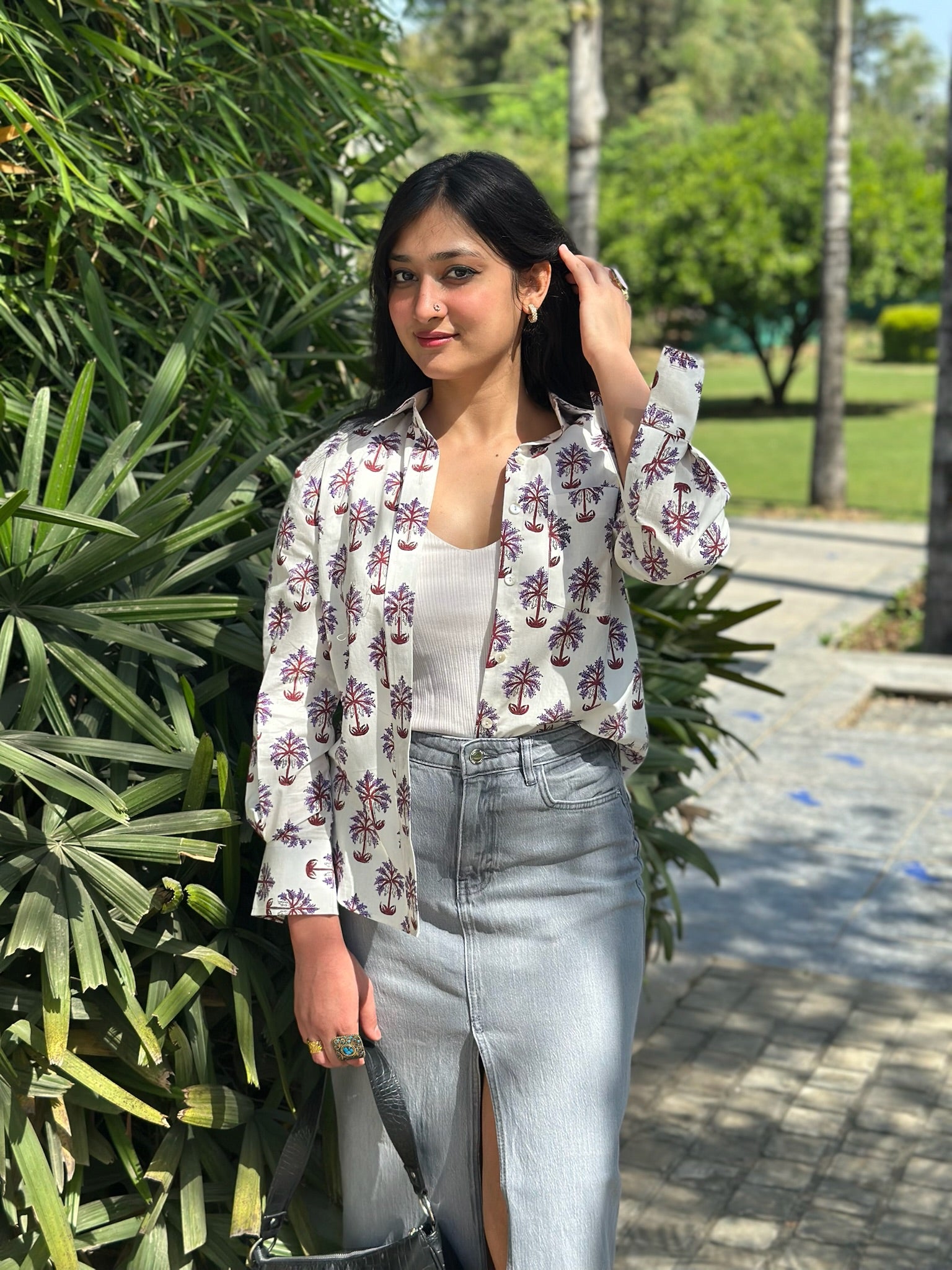 Palm Leaves Purple And Wine Shirt