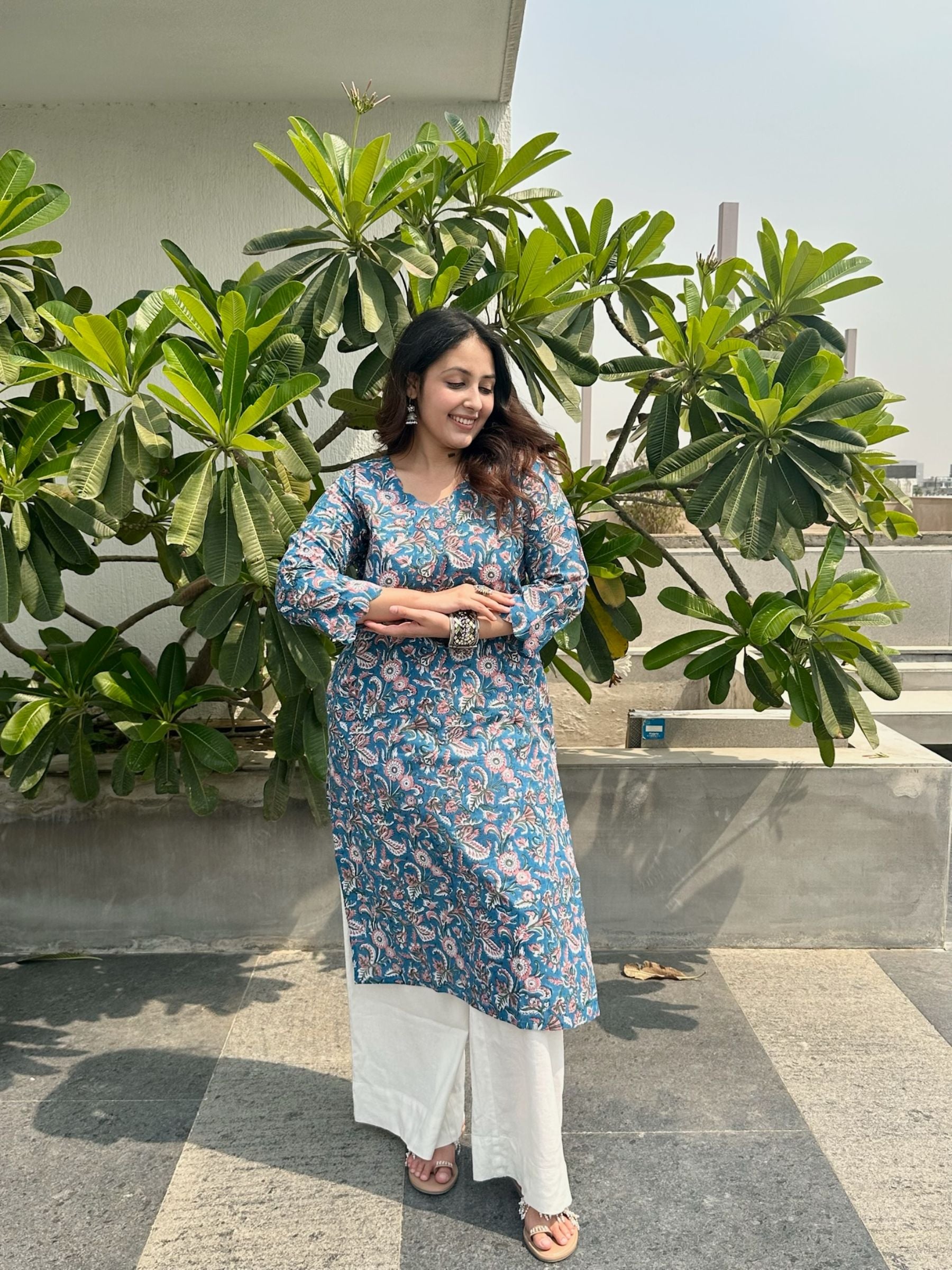Space Blue Long Kurta