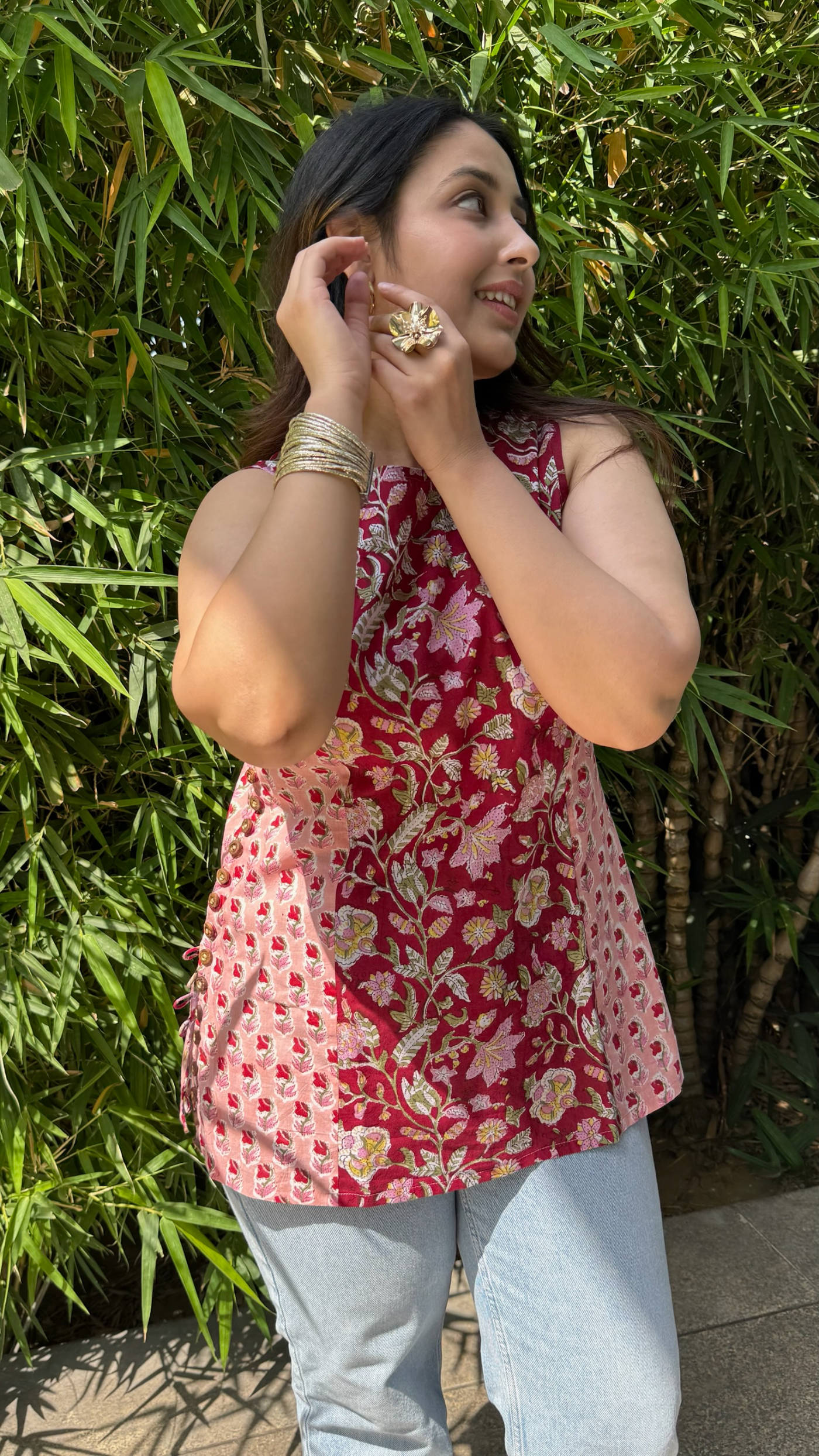 Royal Maroon Halter Short Kurti