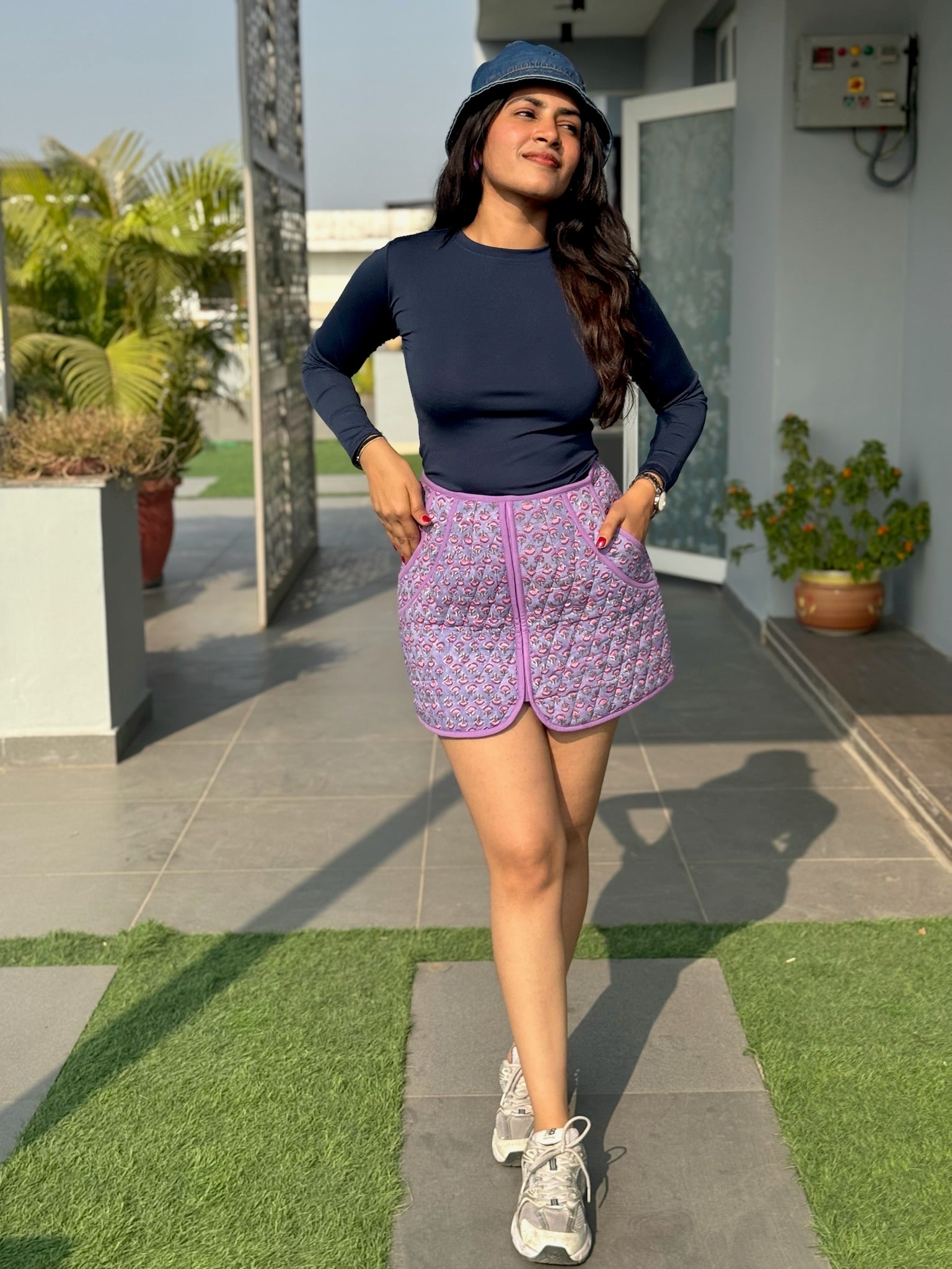 Orchid Floral Quilted Skirt