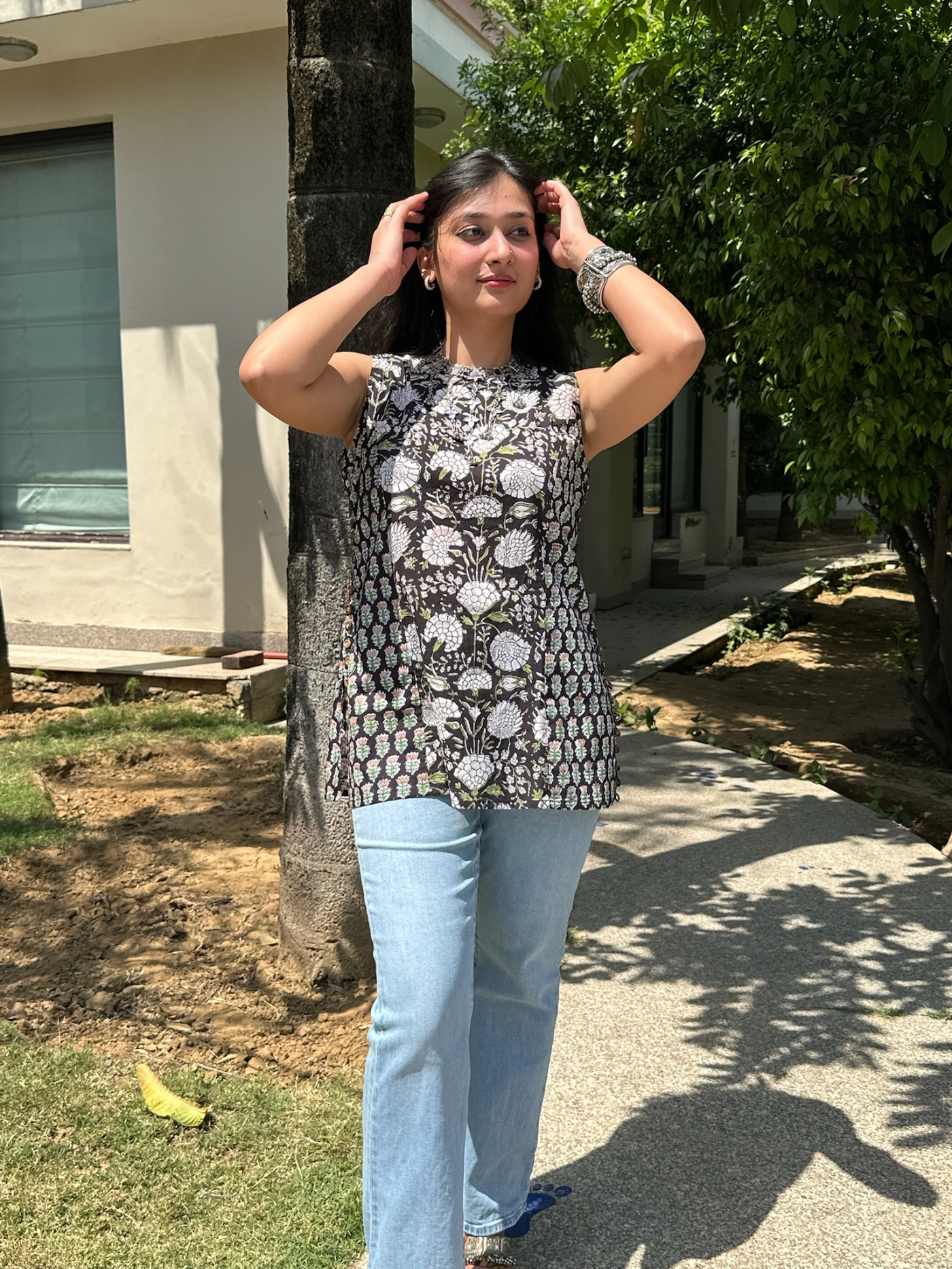 Midnight Black Halter Short Kurti