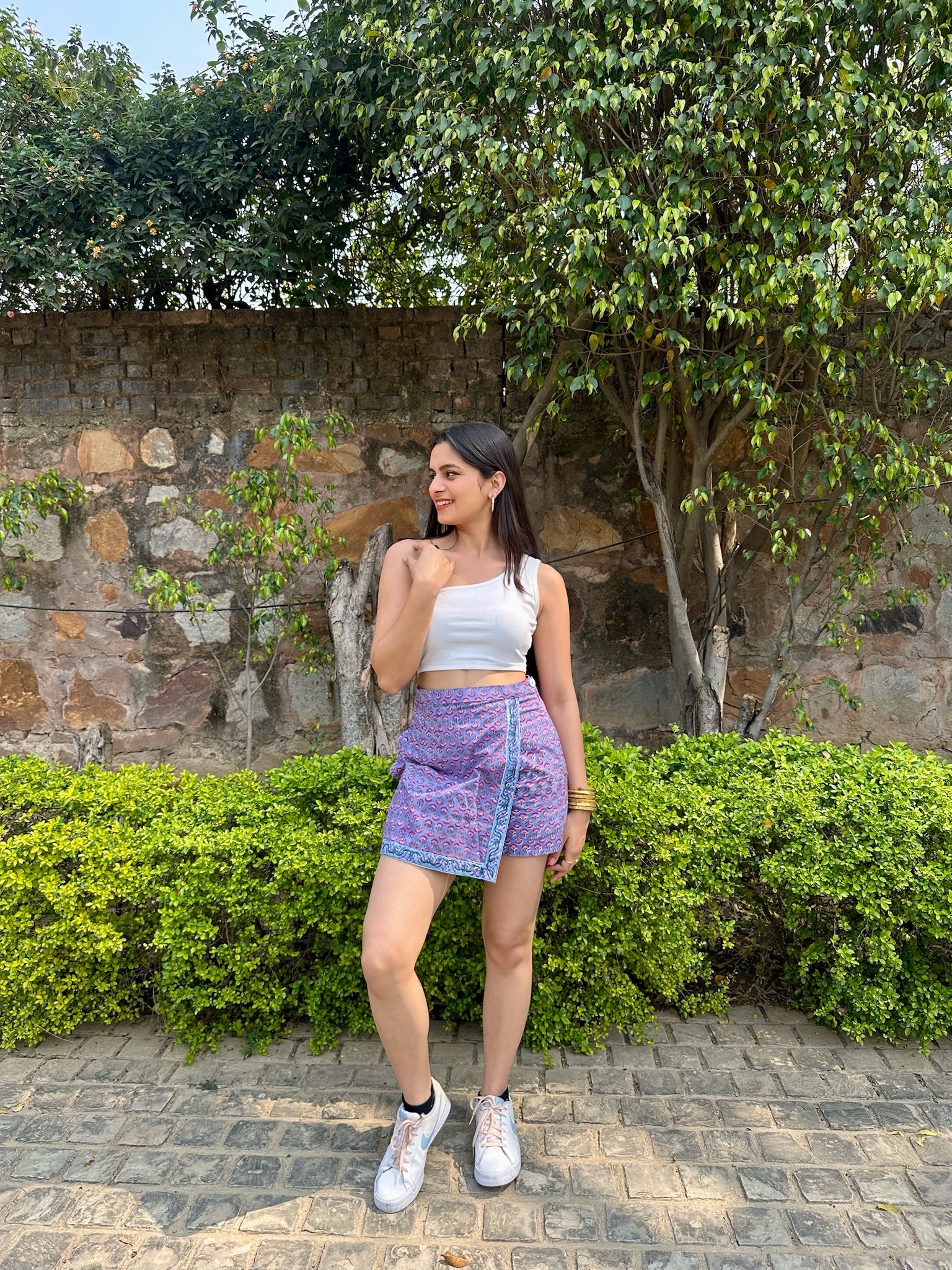 Royal Garden Block Print Skort