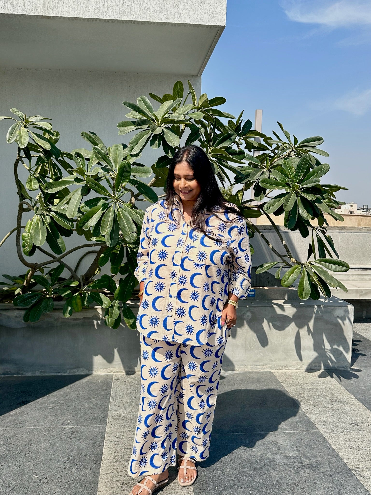Sun and Moon Blue Co-ord Set