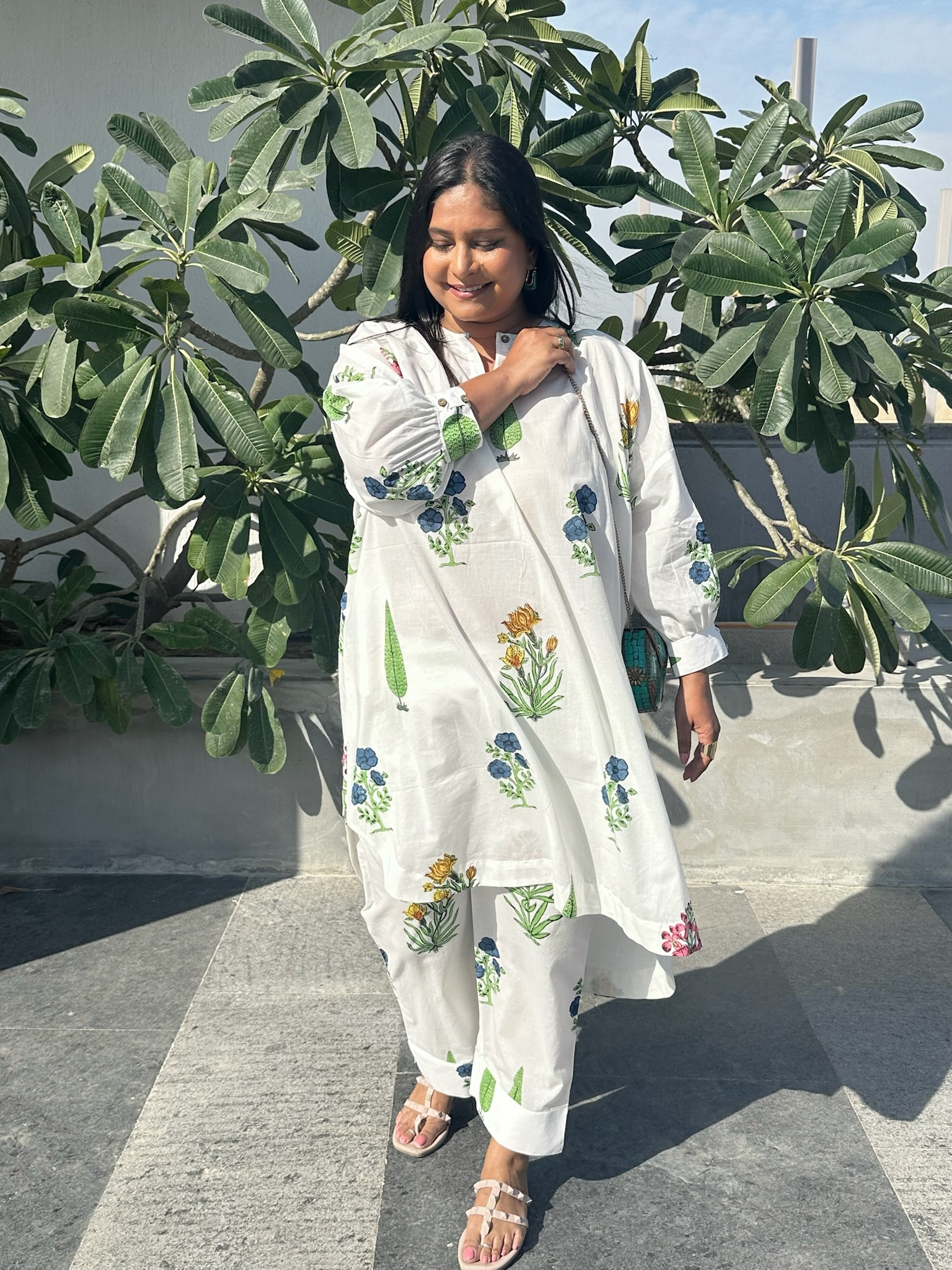 Boxy lily block printed co-ord set