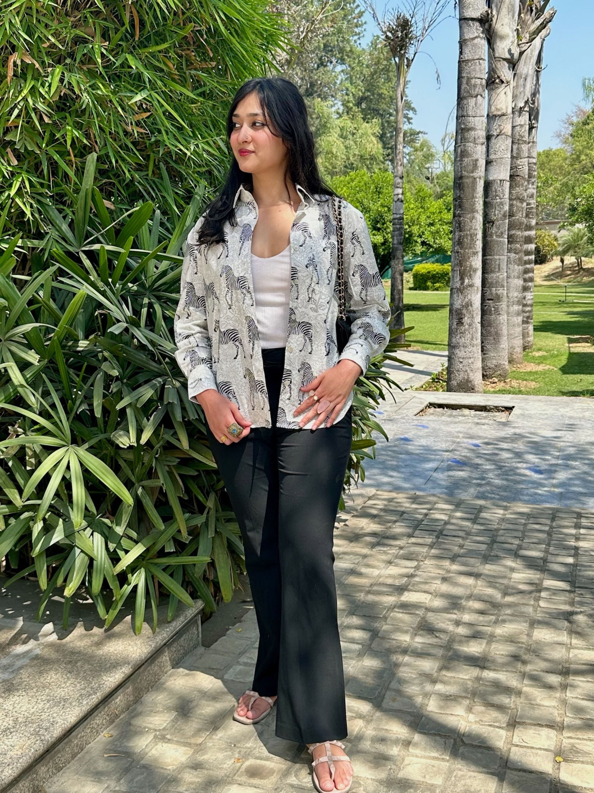 Zebra Striped Black Shirt