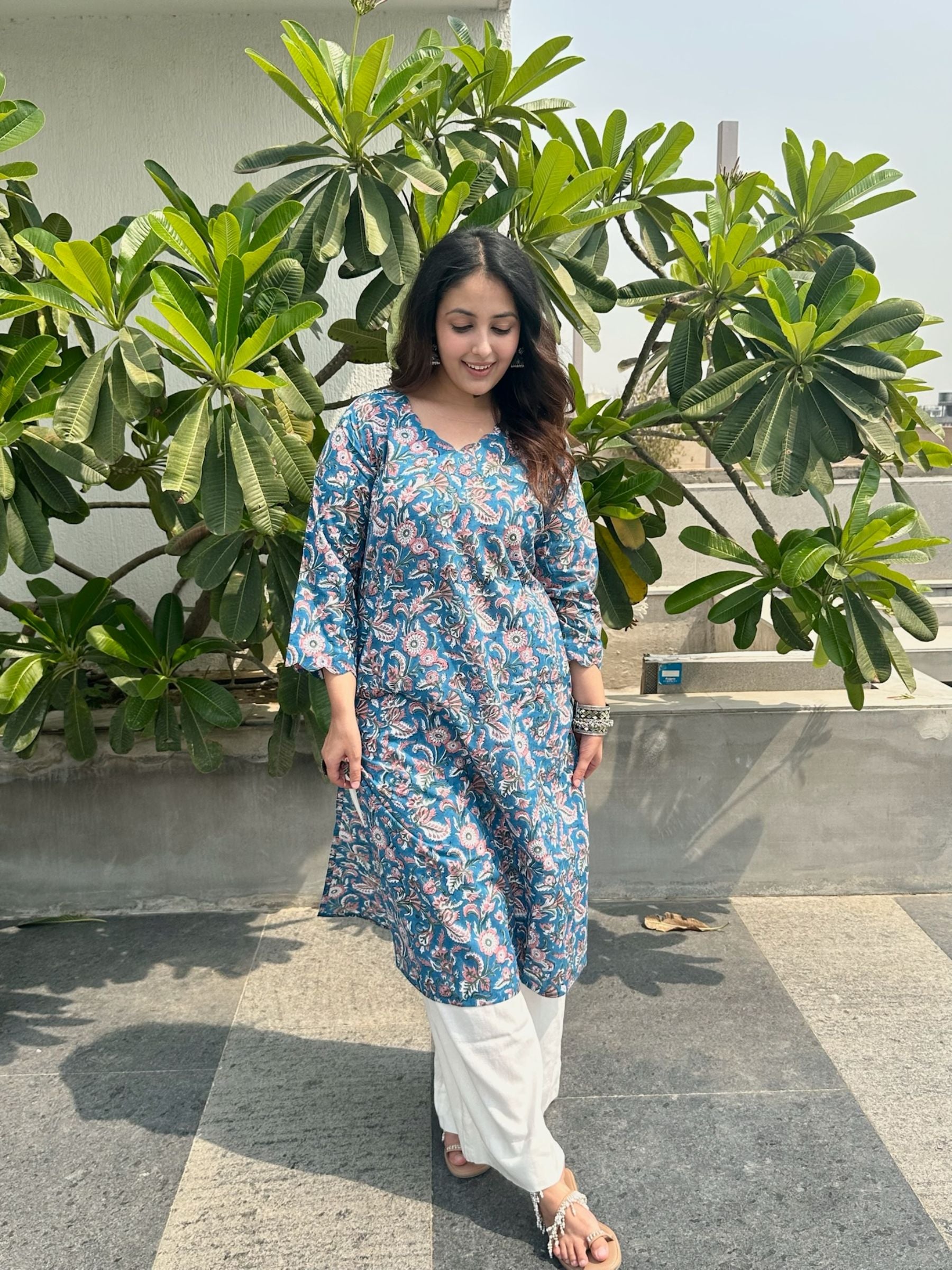 Space Blue Long Kurta