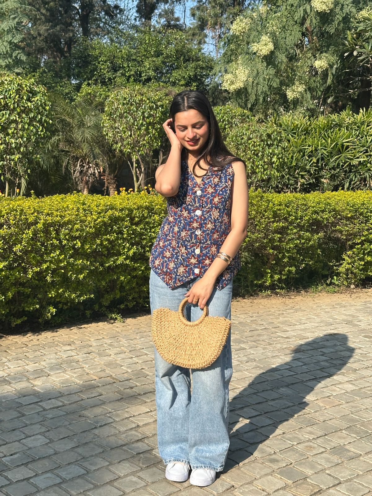 Nile Blue Floral Waistcoat