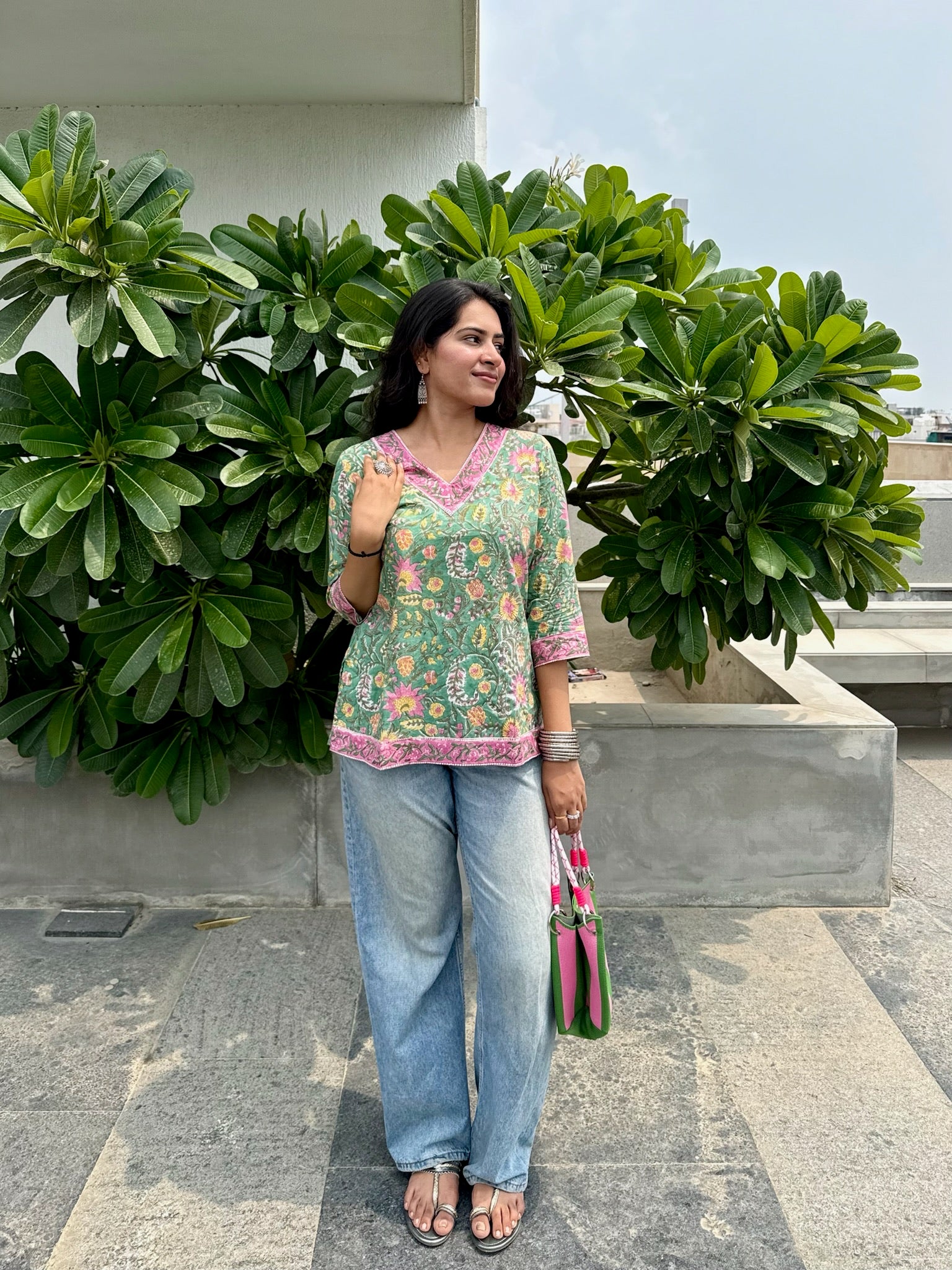 Algaebloom Green Short Kurti
