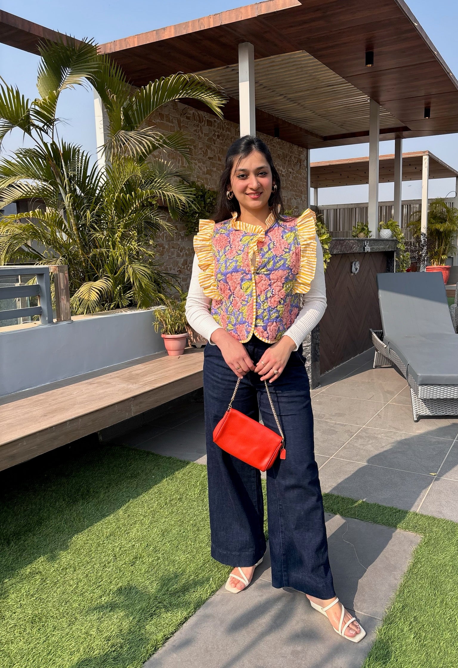 Violet Gulabi Quilted Frill Jacket