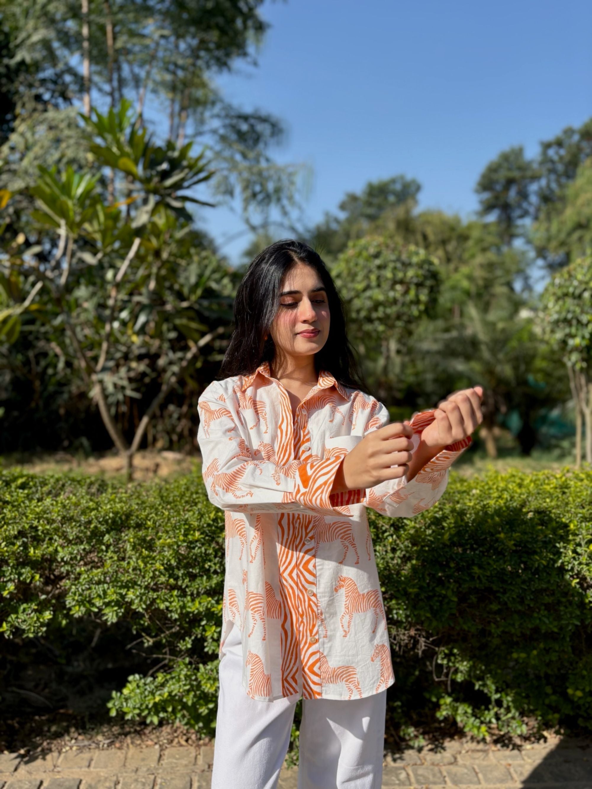 Zebra Striped Orange Shirt