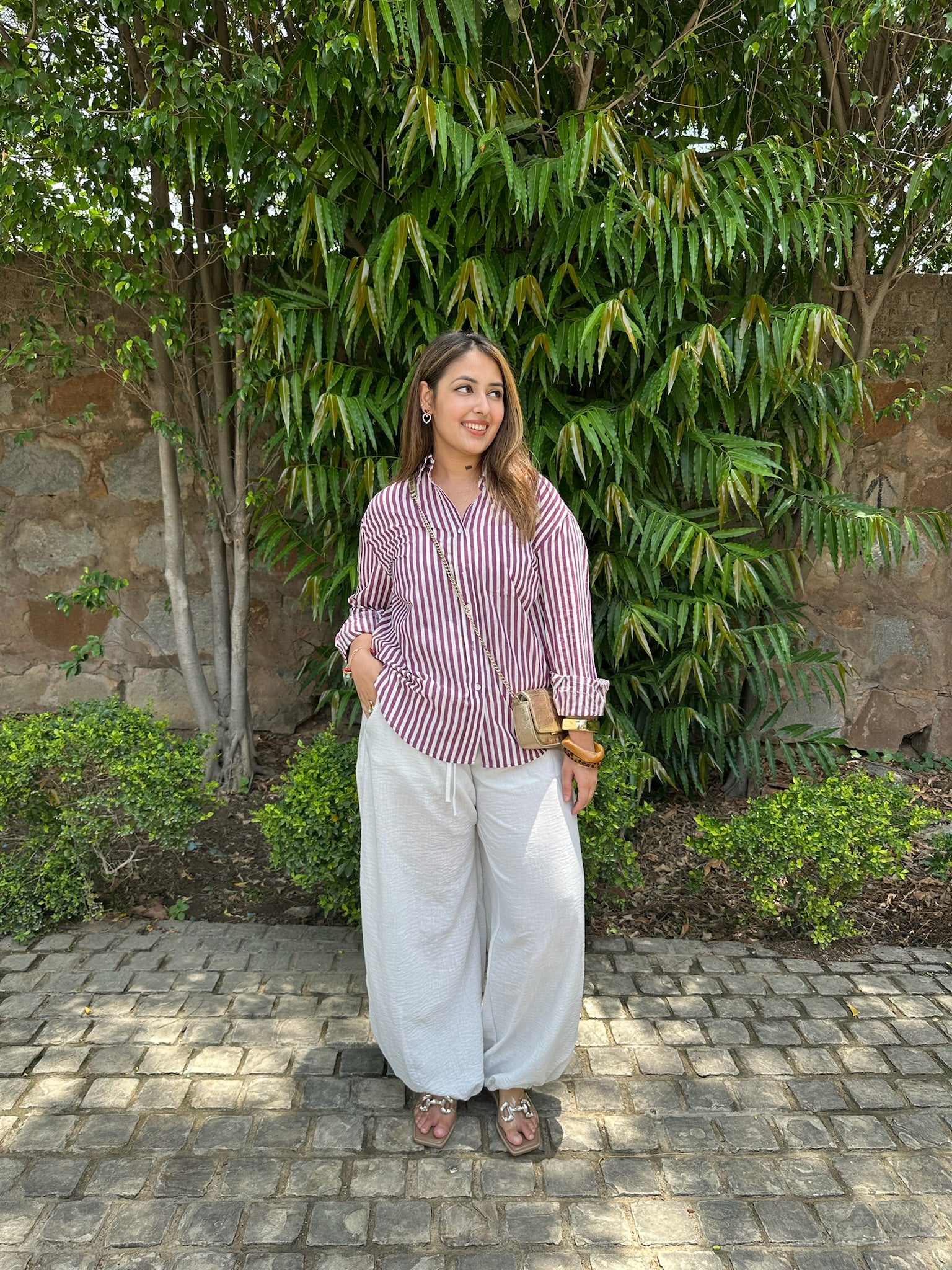 mono jamun striped shirt