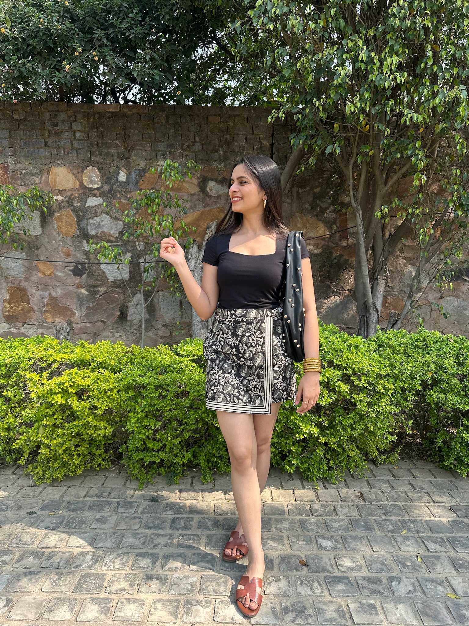 Affair Floral Block Print Skort