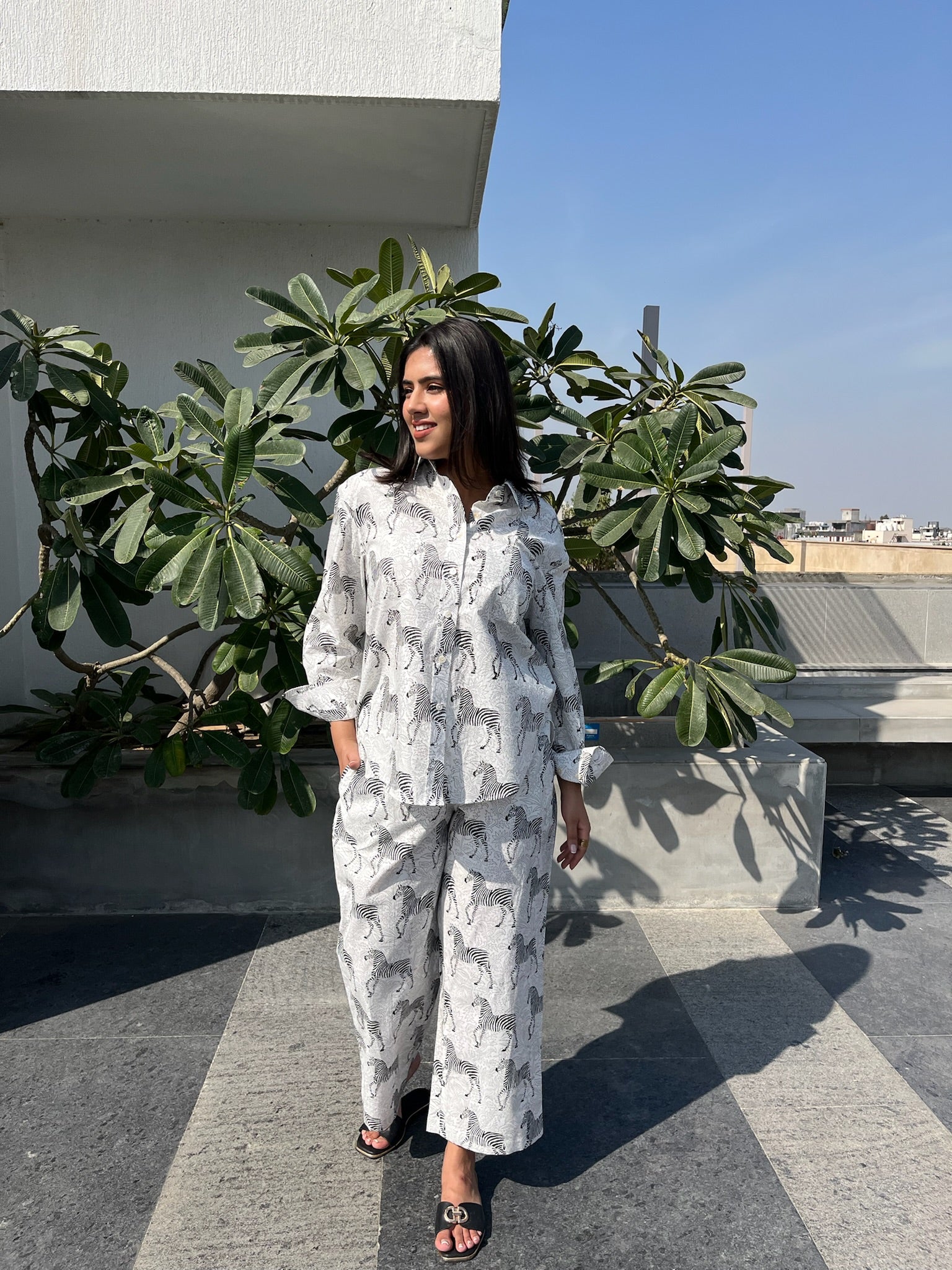 Zebra Striped Black Co-ord Set