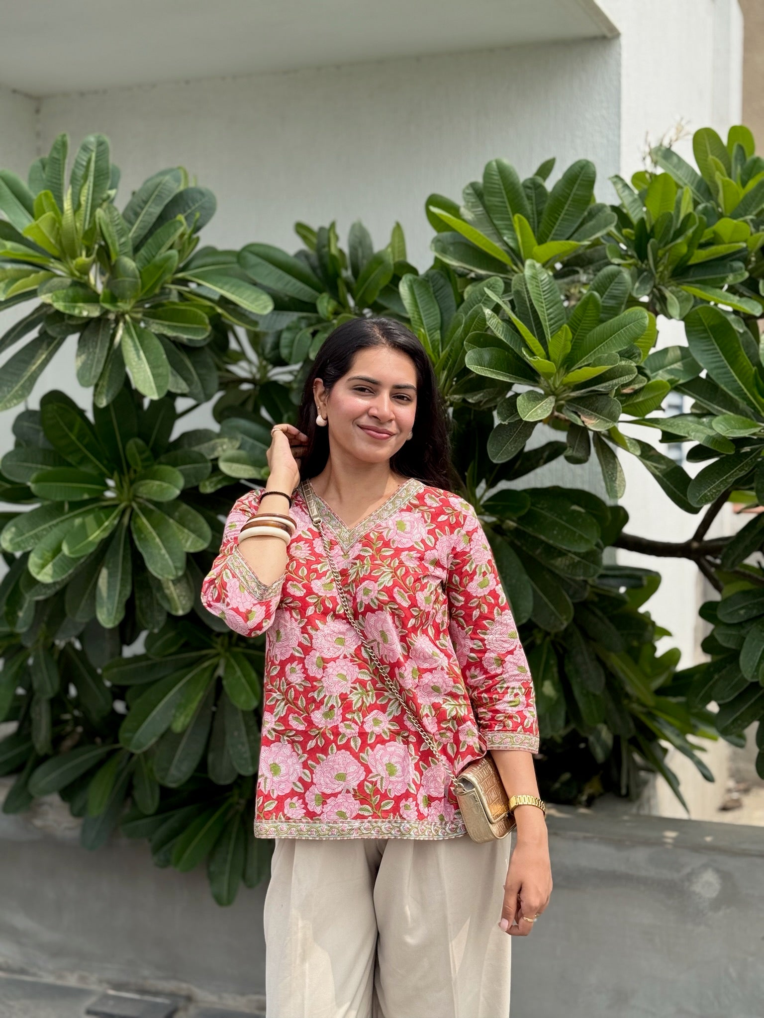Alpenglow Pink Short Kurti