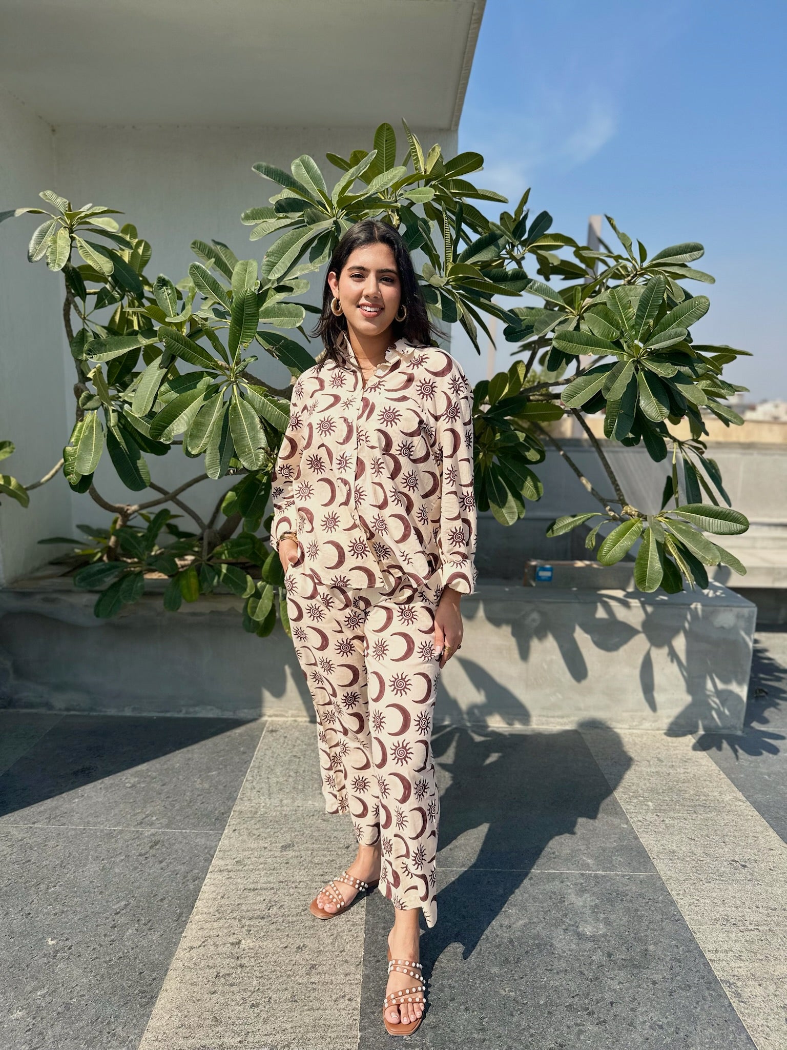 Sun and Moon Brown Co-ord Set
