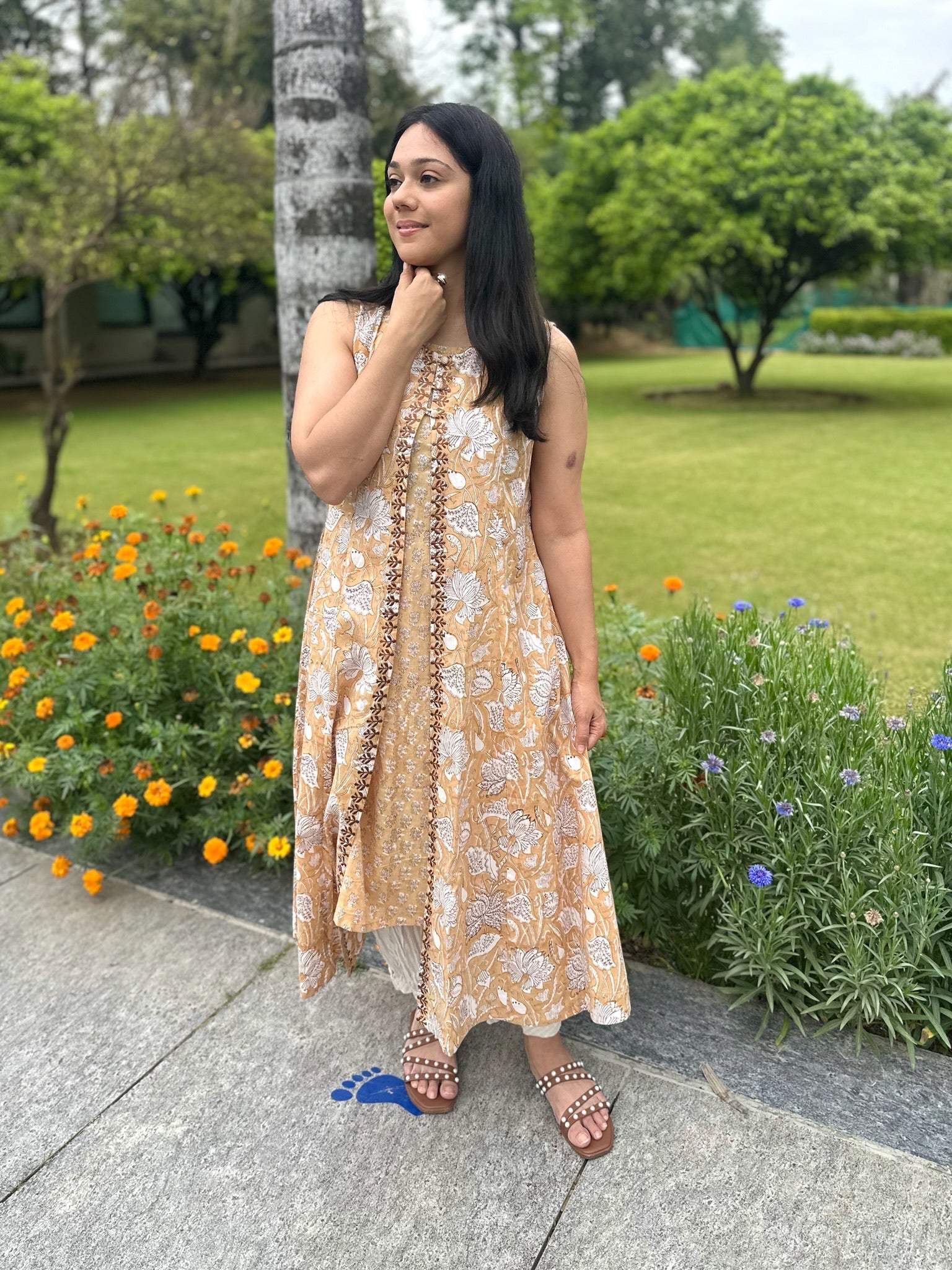 Warm Brown Jacket Kurta Set