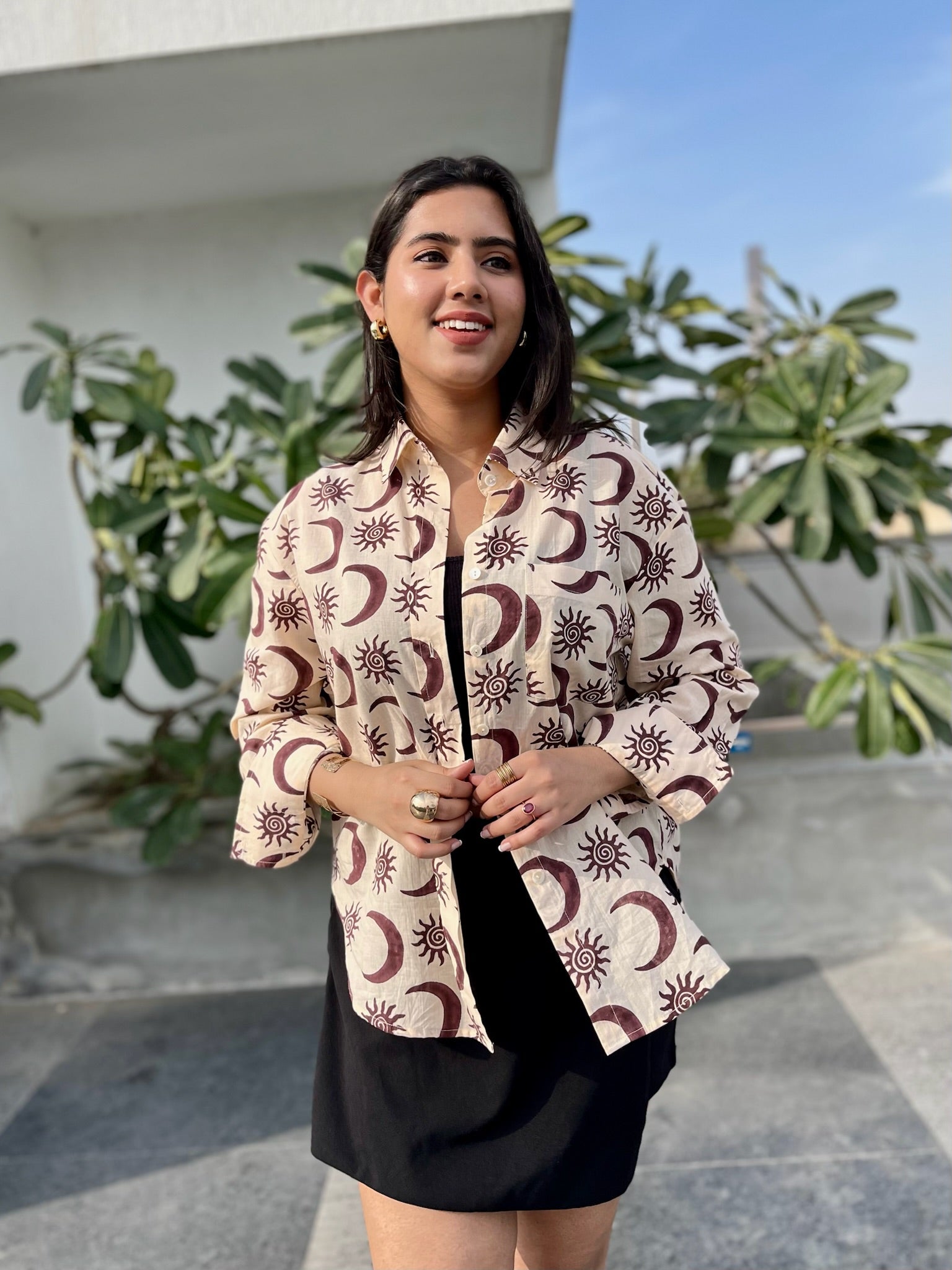 Sun and Moon Brown Shirt
