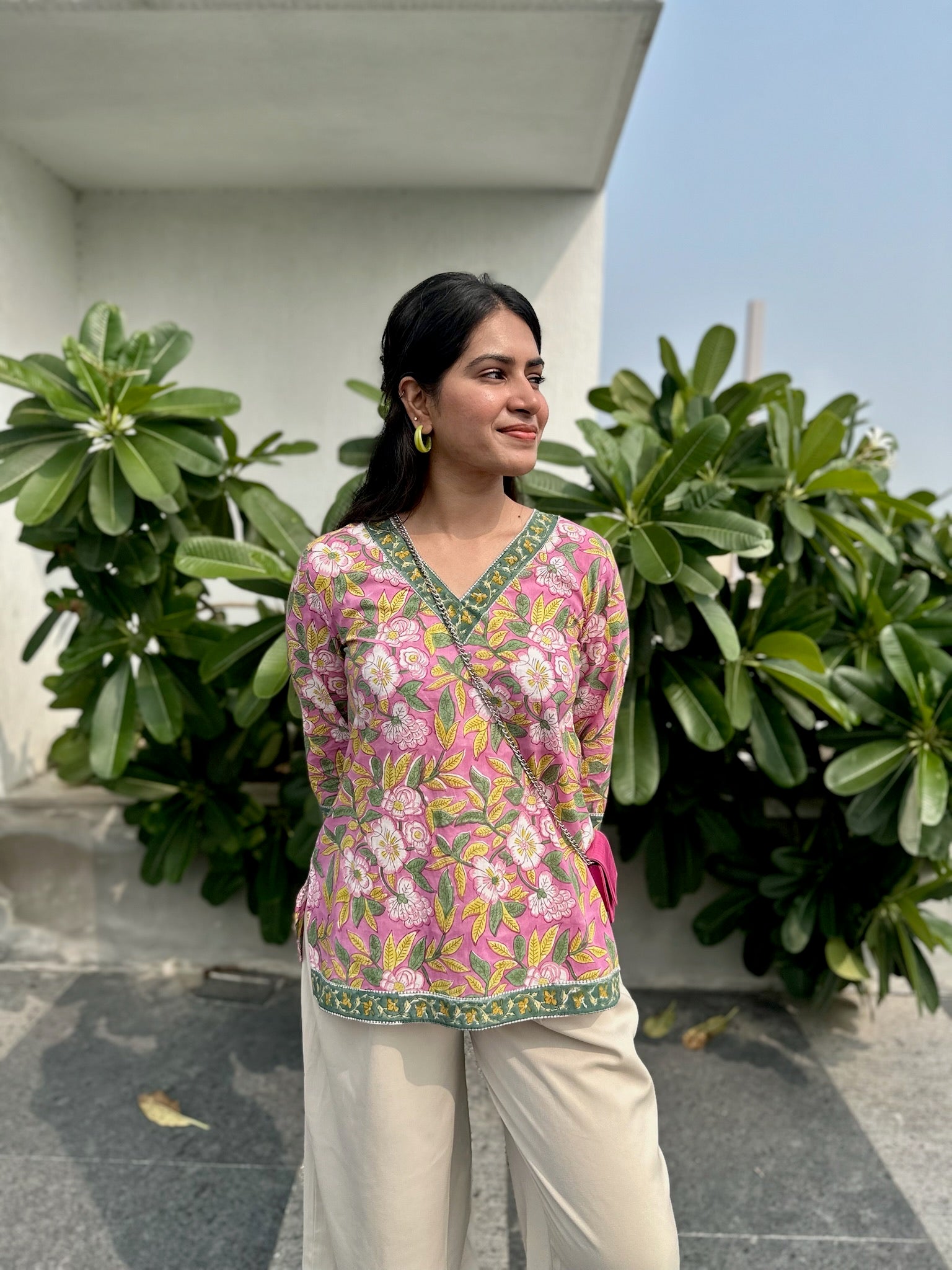 Pink In Bloom Short Kurti