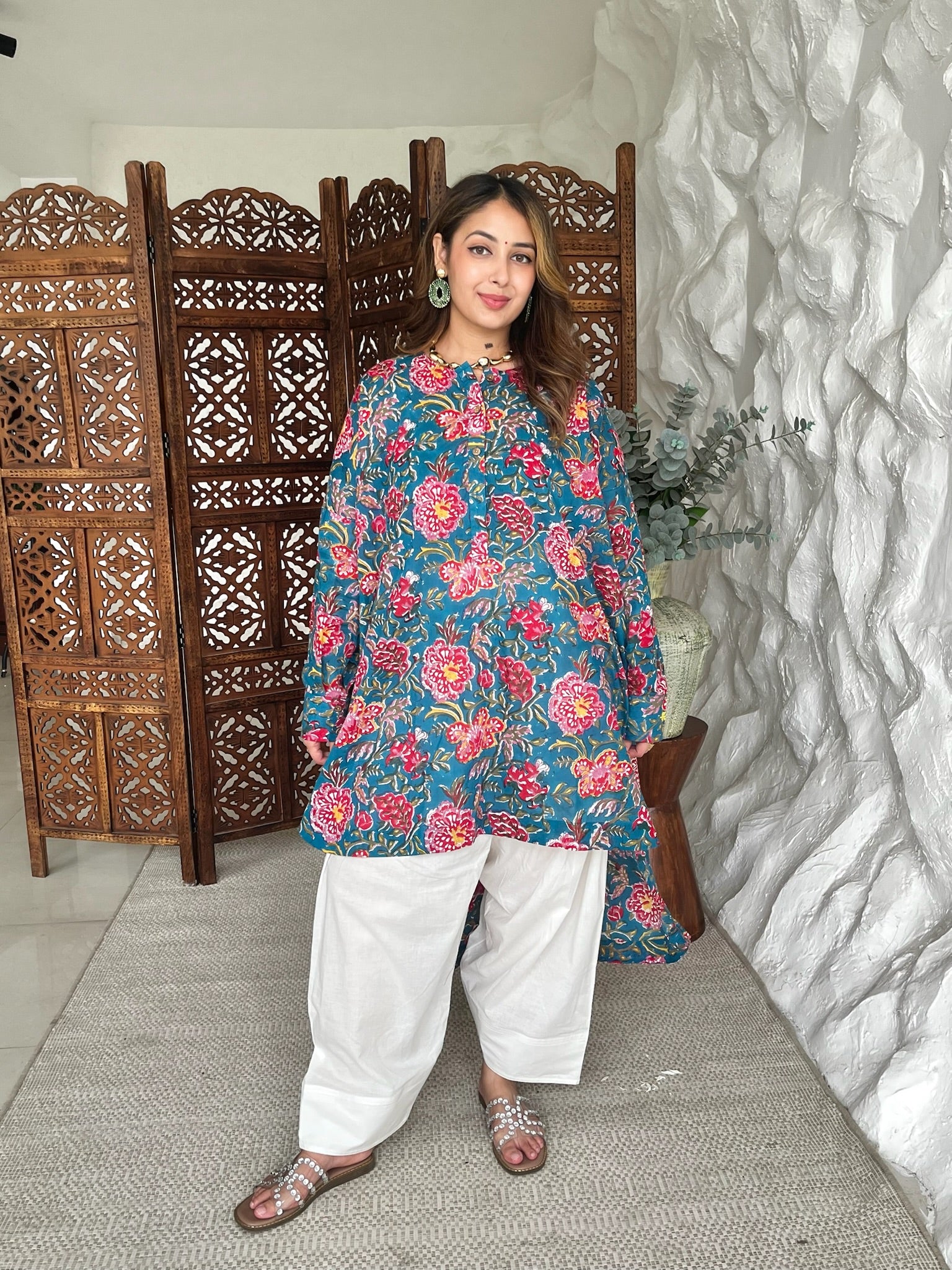 Jade Teal Mulmul Co-Ord Set