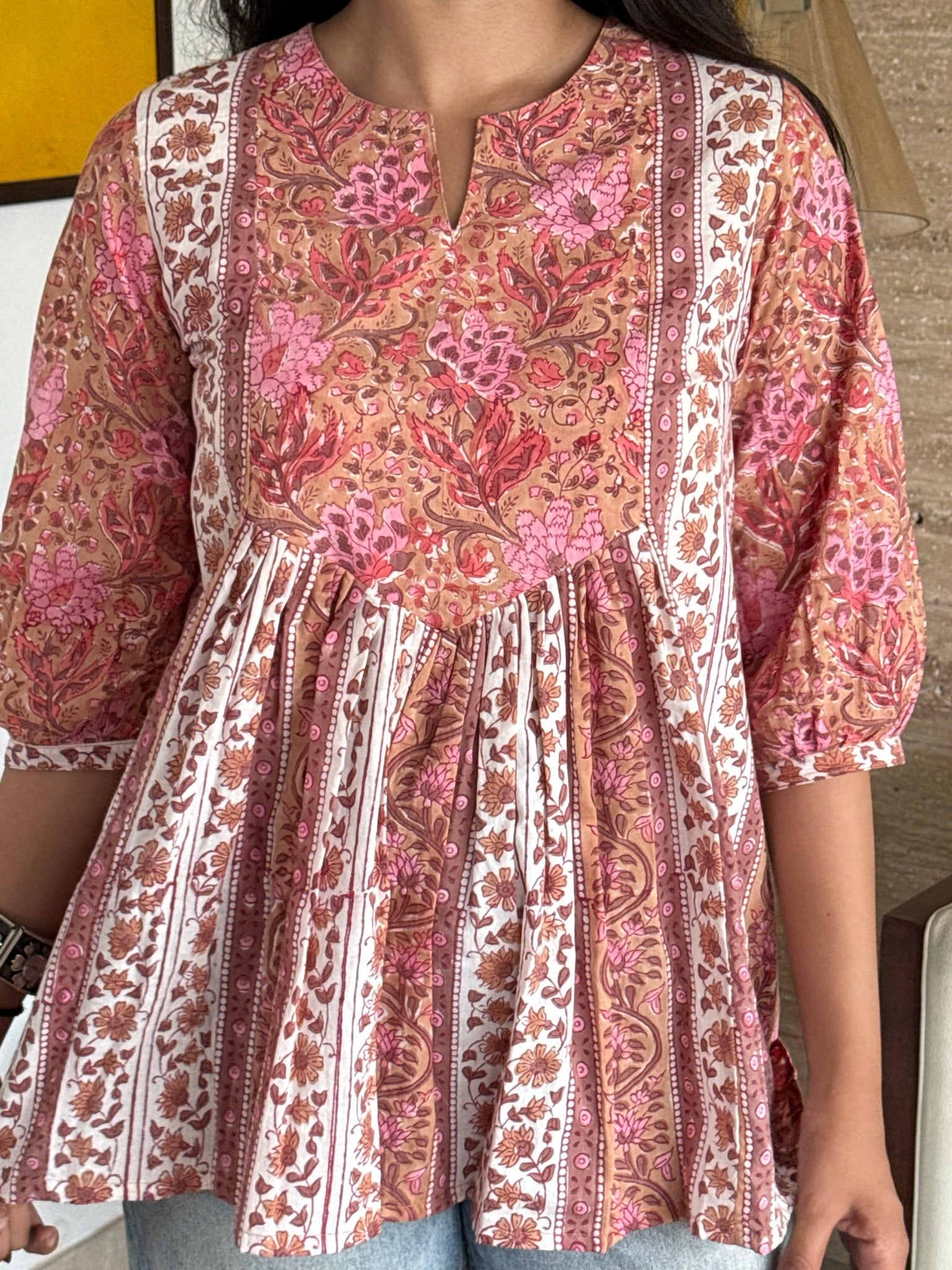 Sunset Reef Glow Gather Short Kurti