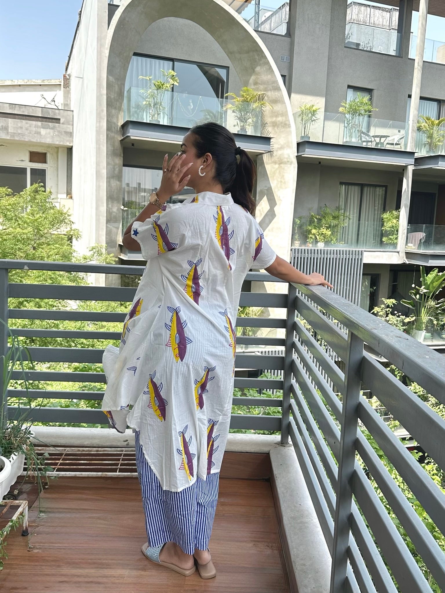 Jal Ki Rani Pink Asymmetric Co-Ord Set