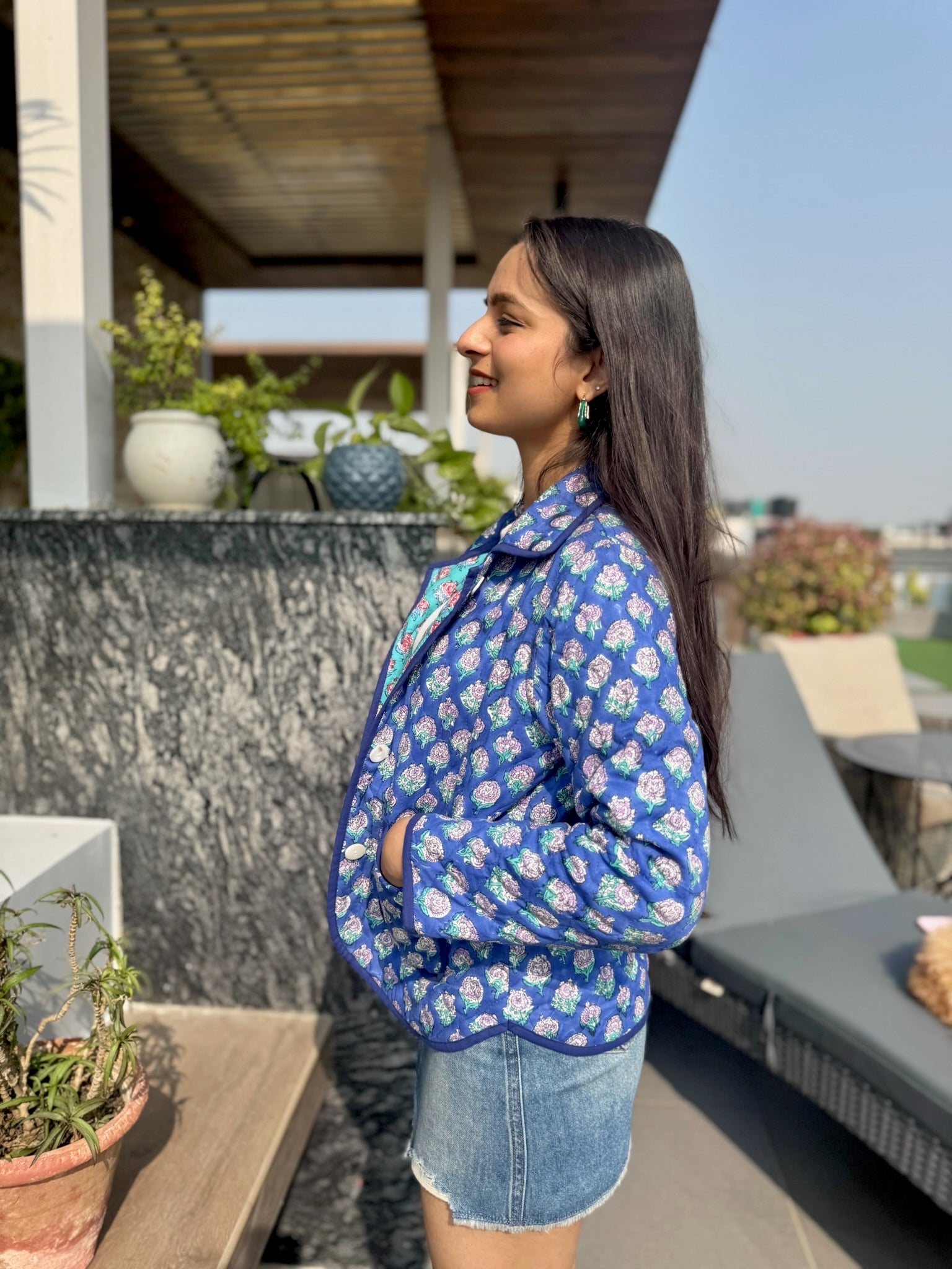 Purple Blue Bomber Jacket