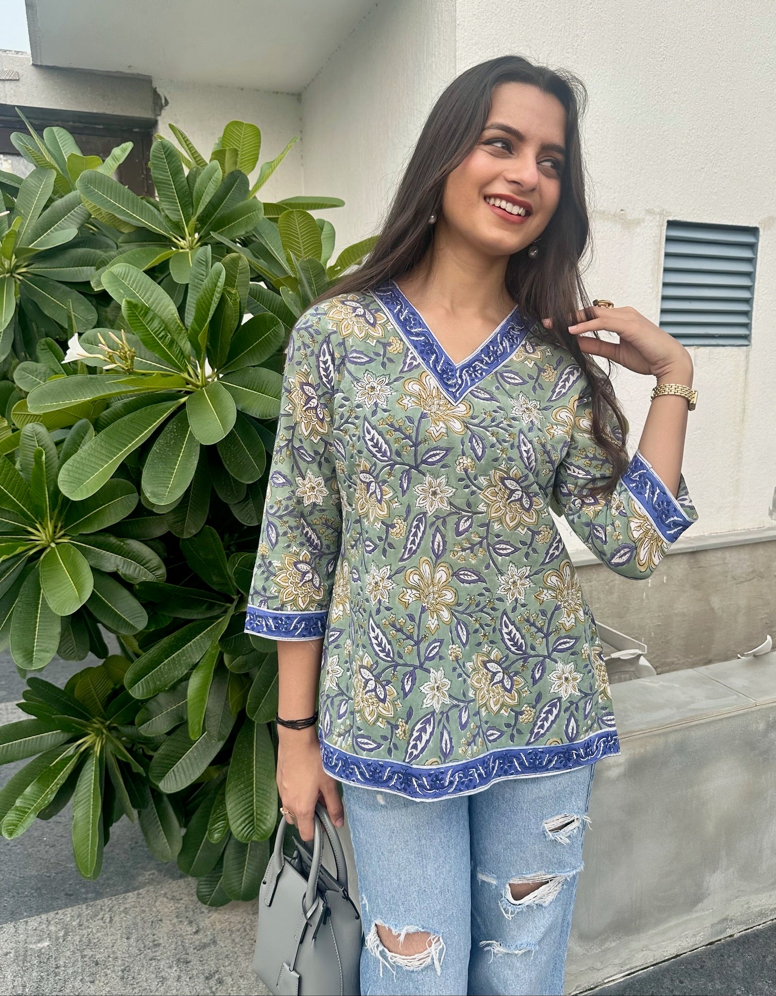 Sapphire Olive Short Kurti