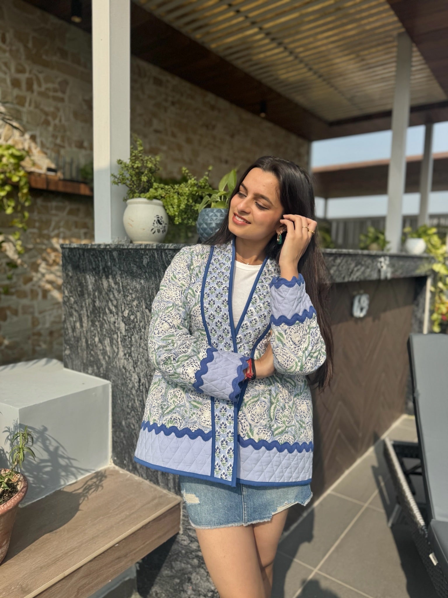 Ultramarine Quilted Shrug