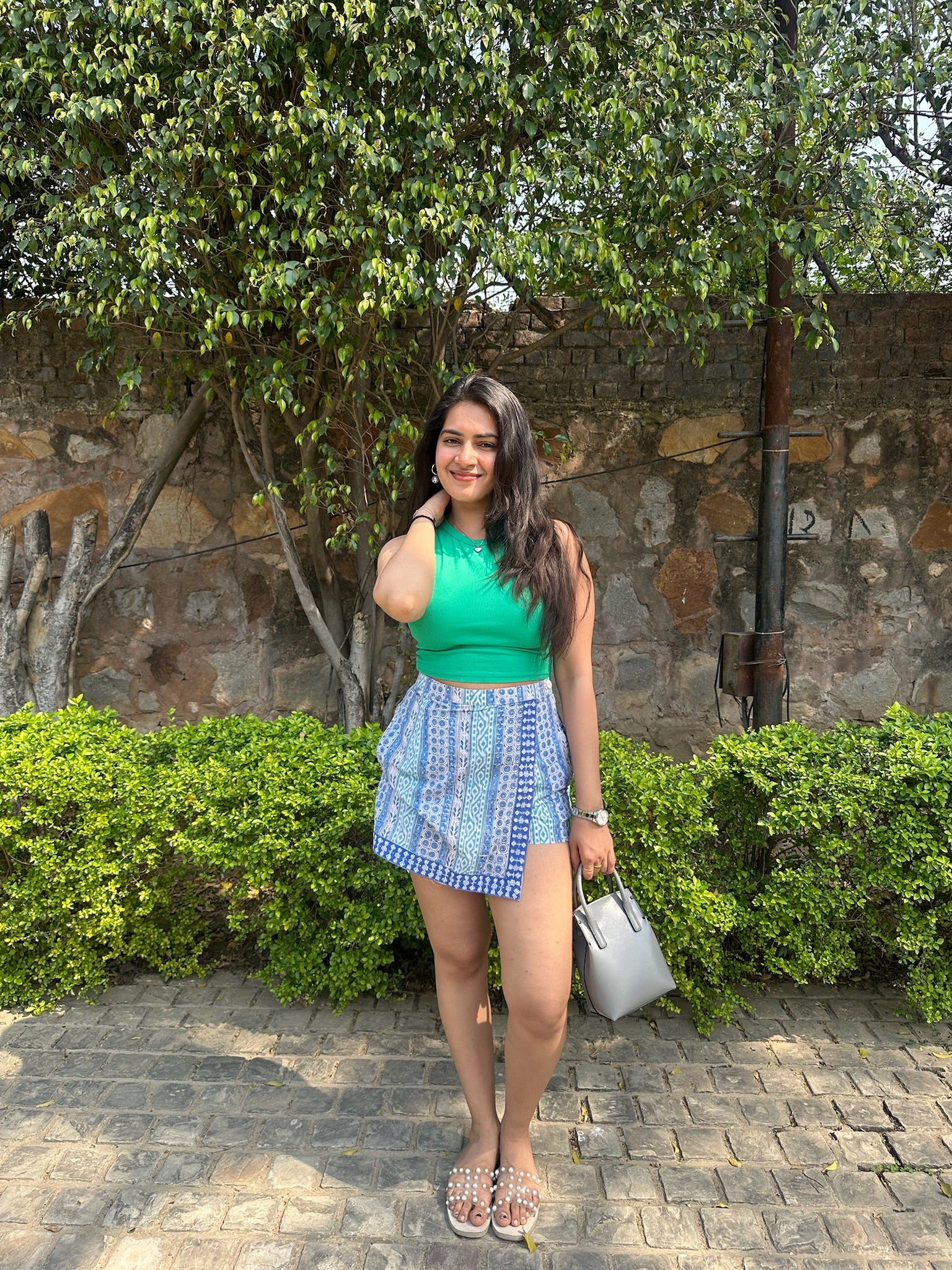 Whimsical Garden Print Skort
