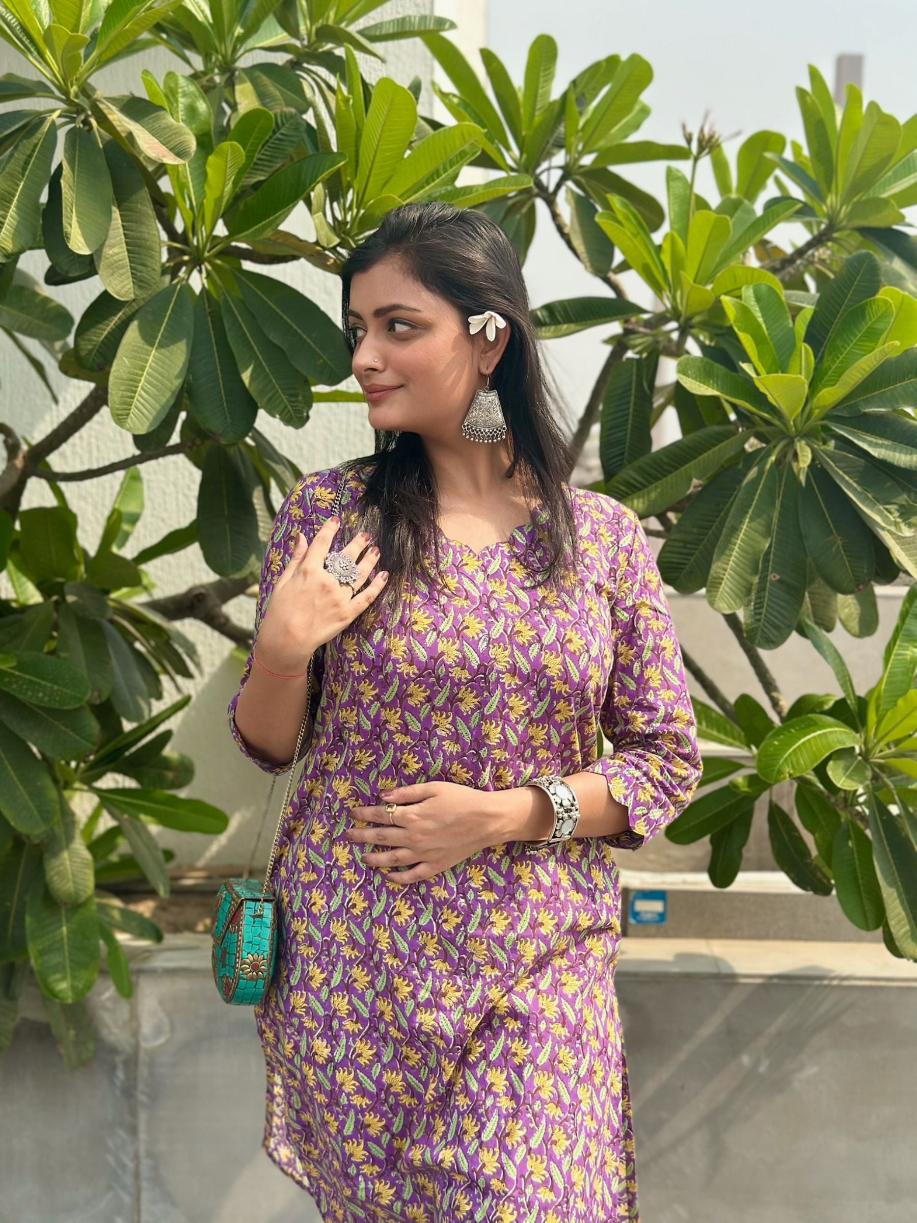 Grape Purple Long Kurta