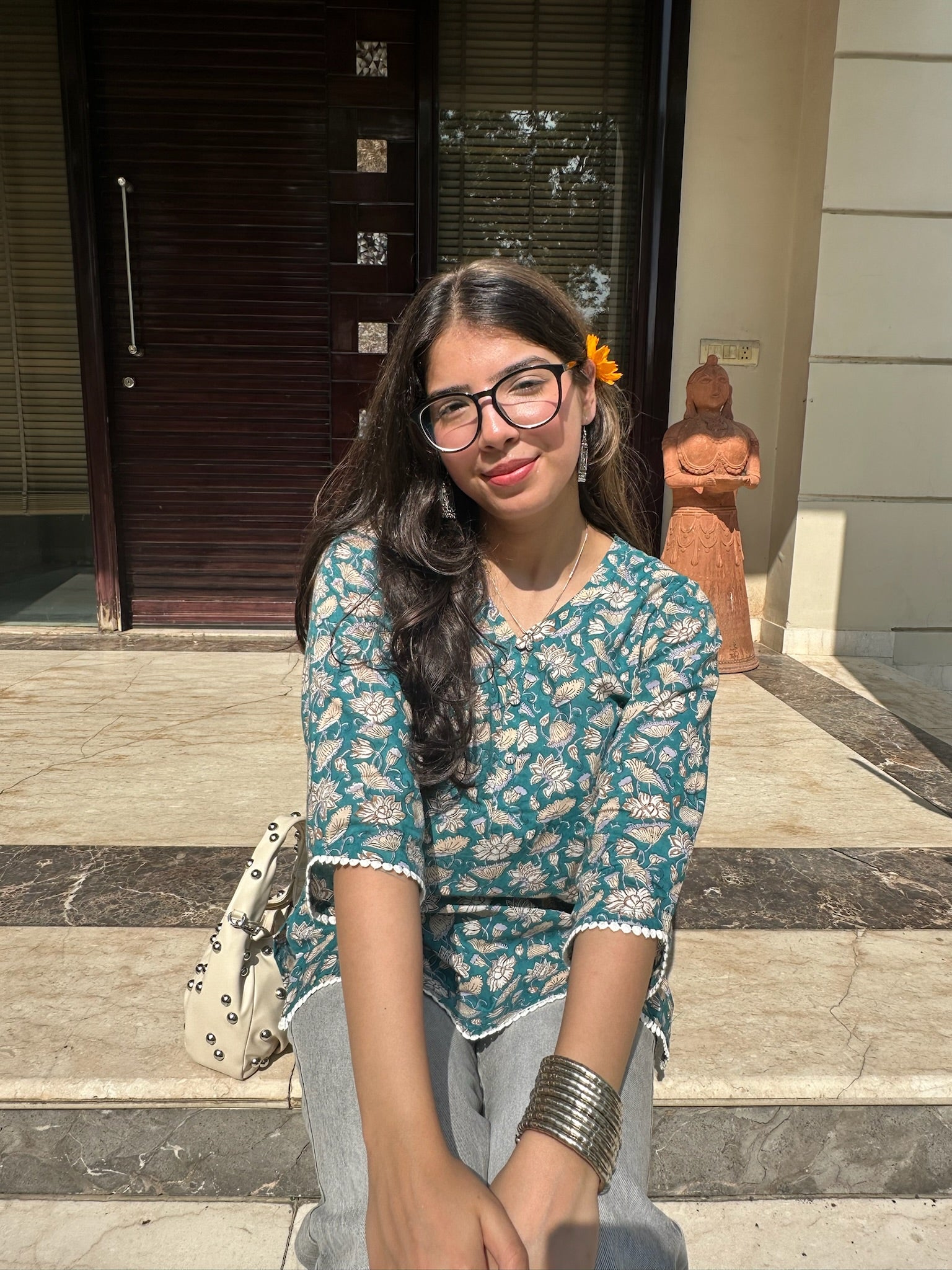 Coastal Green Lace Kurti