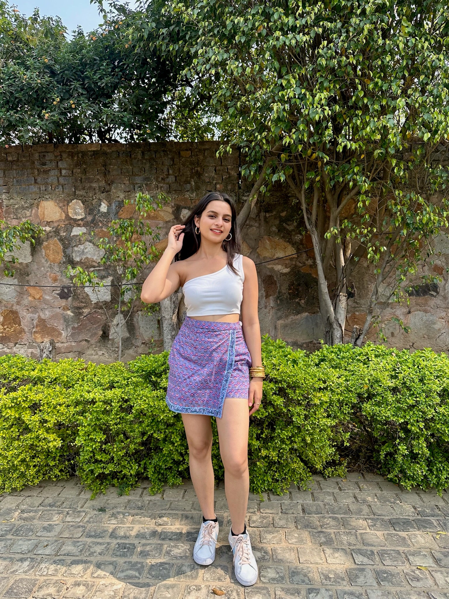 Royal Garden Block Print Skort