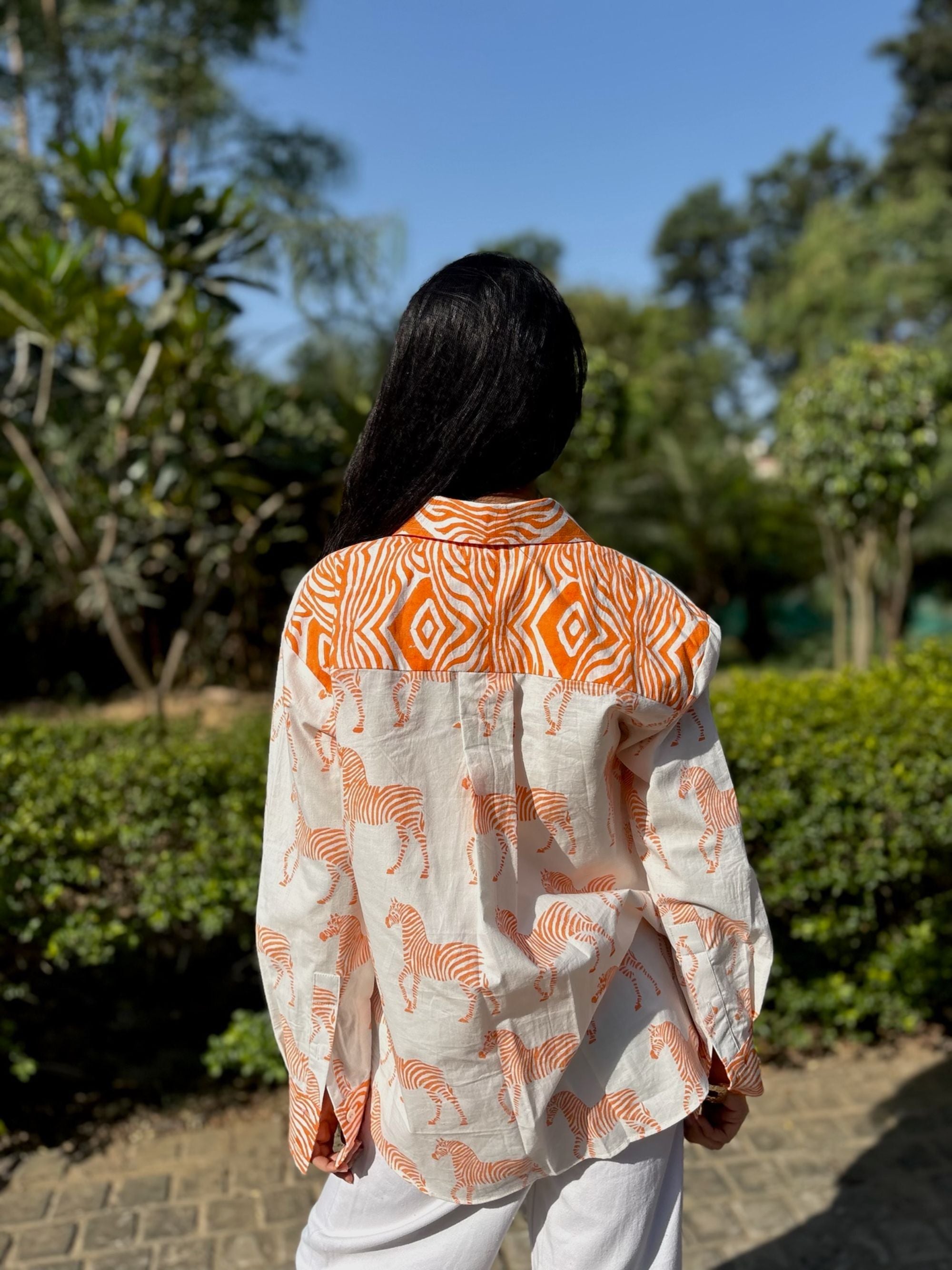 Zebra Striped Orange Shirt