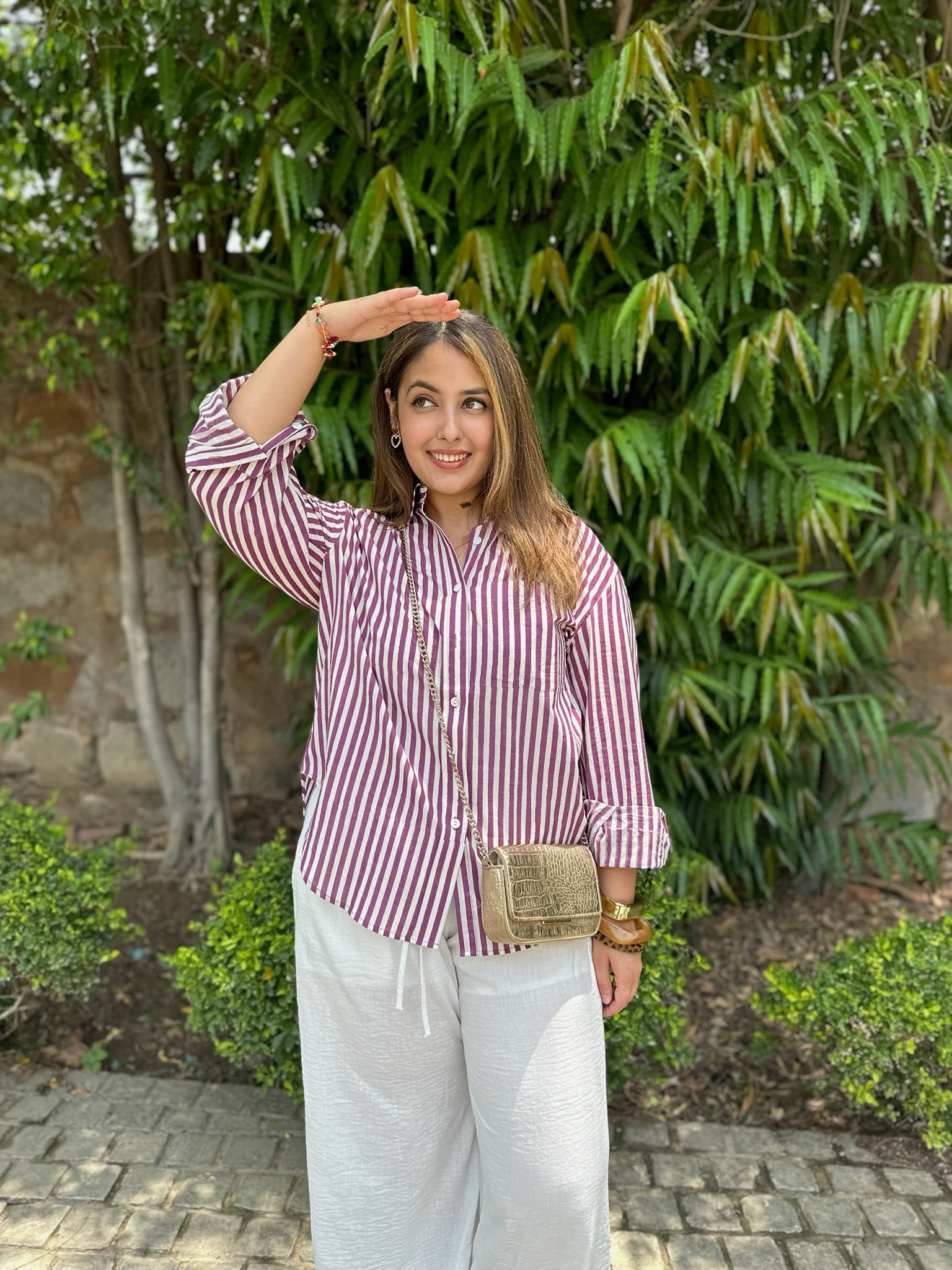 mono jamun striped shirt