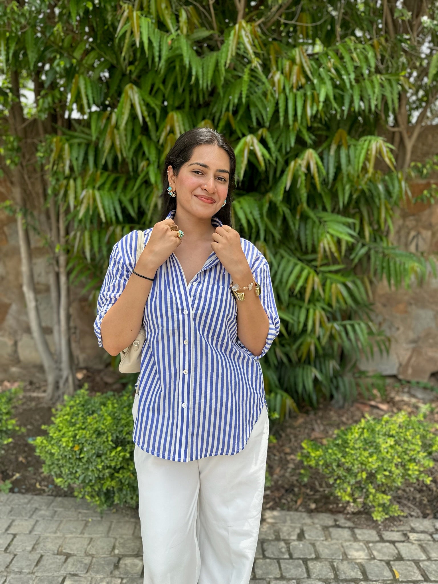mono neel striped shirt