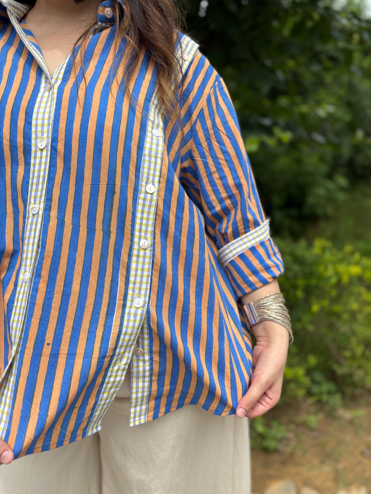 Cobalt Flame Multi Placket Shirt