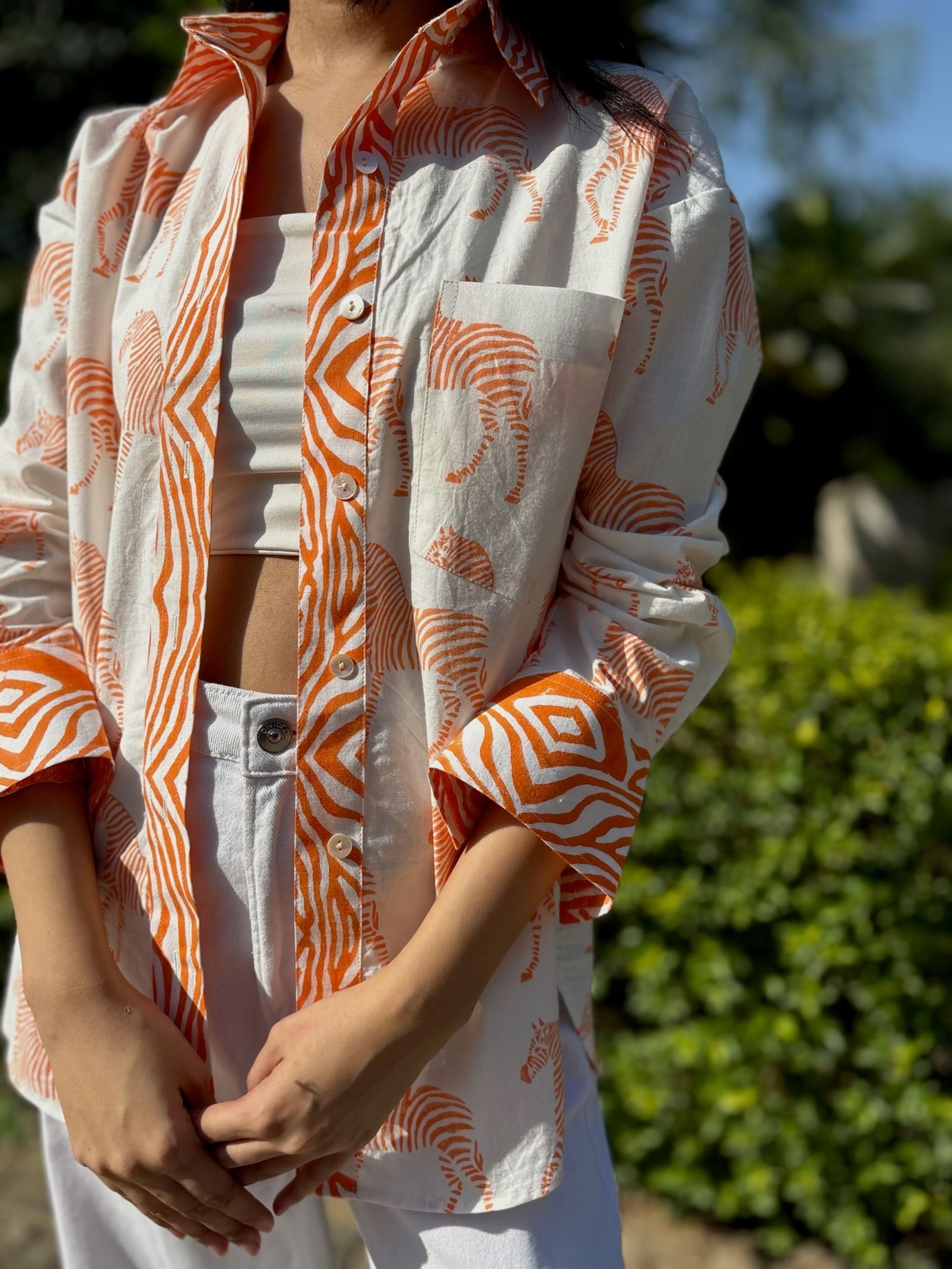 Zebra Striped Orange Shirt