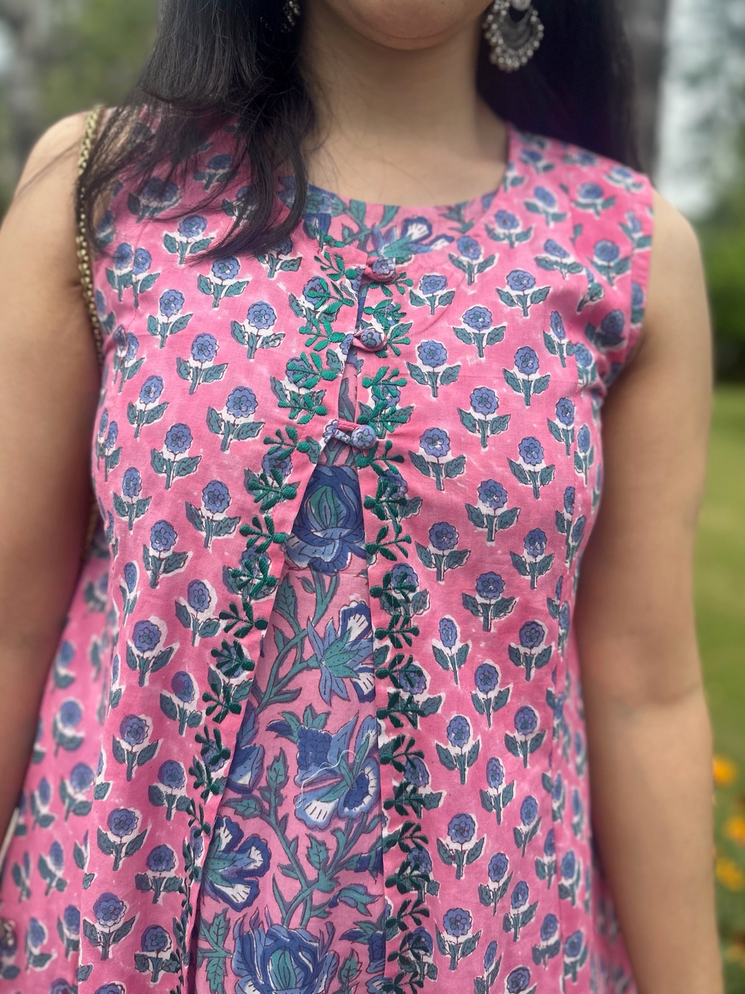 Bright Pink Jacket Kurta Set