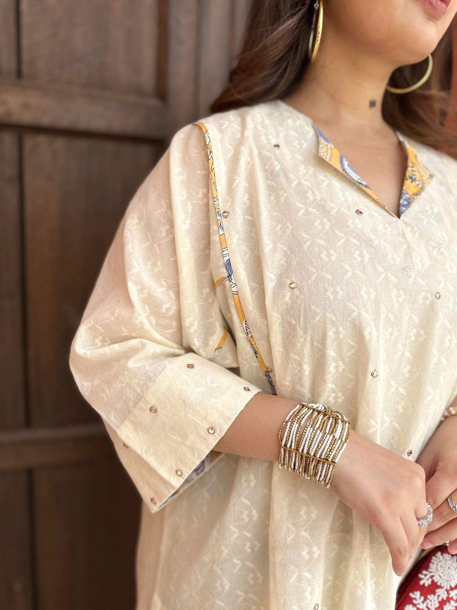 Warm White Dobby Co-ord Set