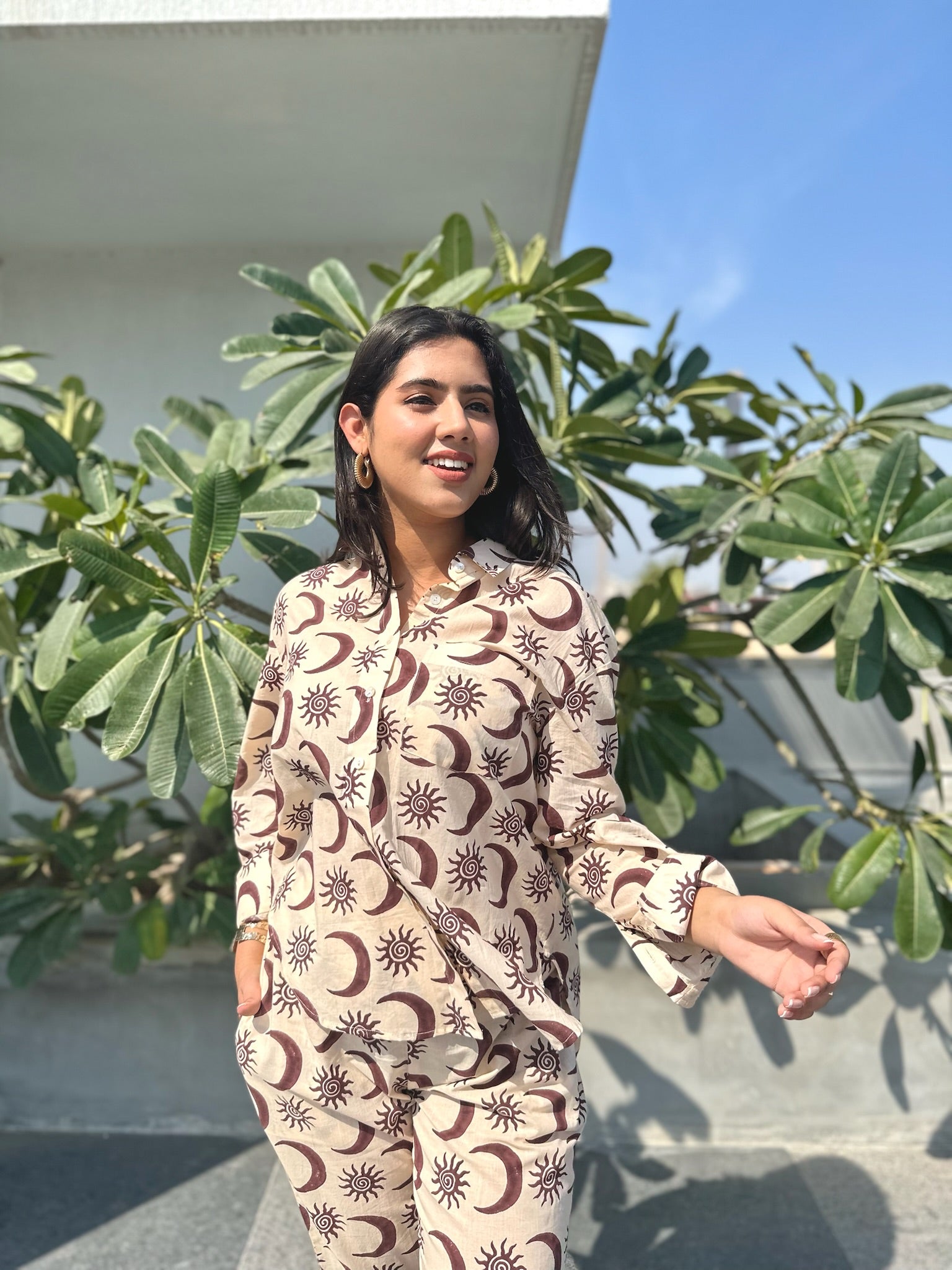 Sun and Moon Brown Co-ord Set