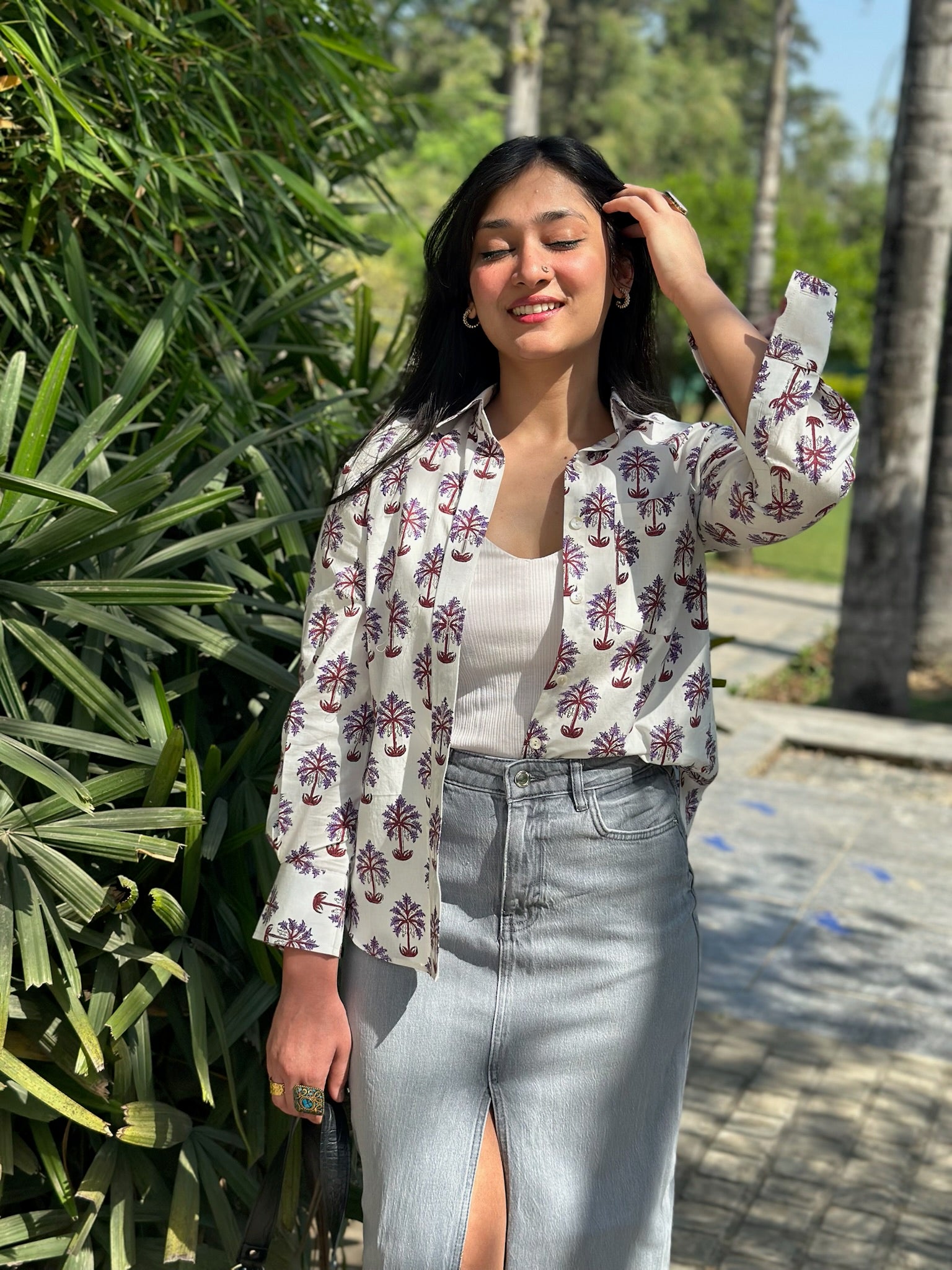 Palm Leaves Purple And Wine Shirt