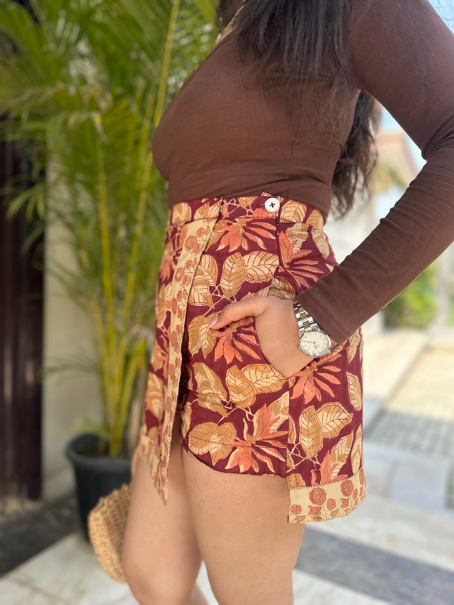 Wine Leaf Skort