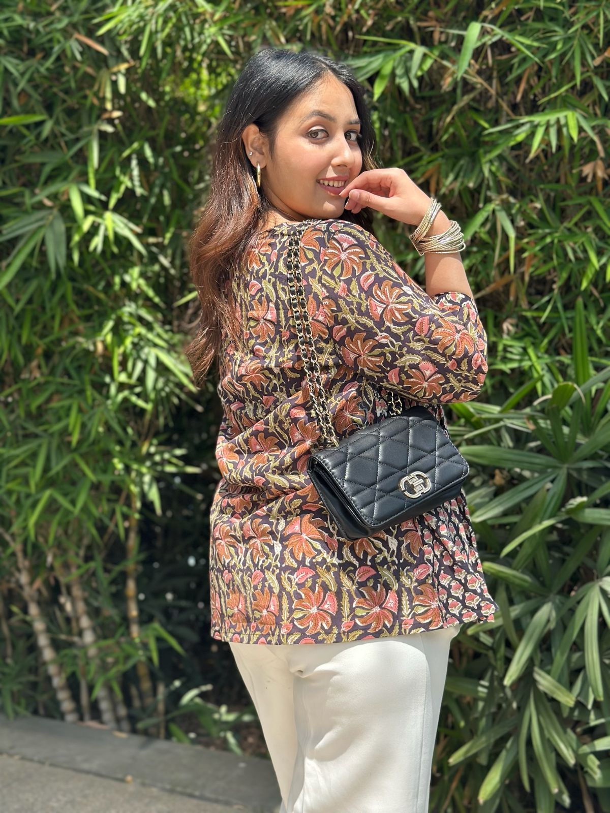 Onyx Black Gather Short Kurti