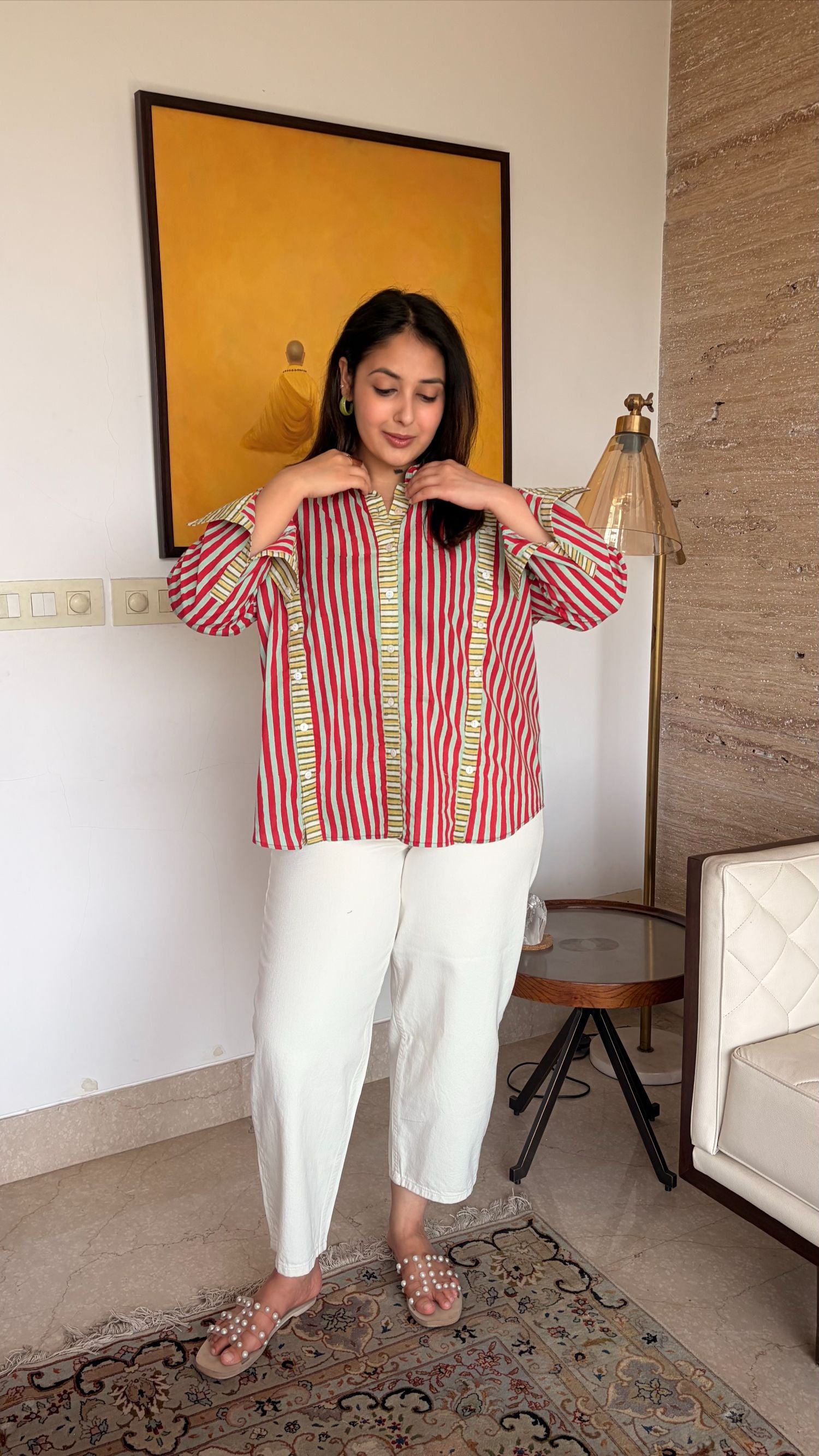 Limerick Red Multi Placket Shirt