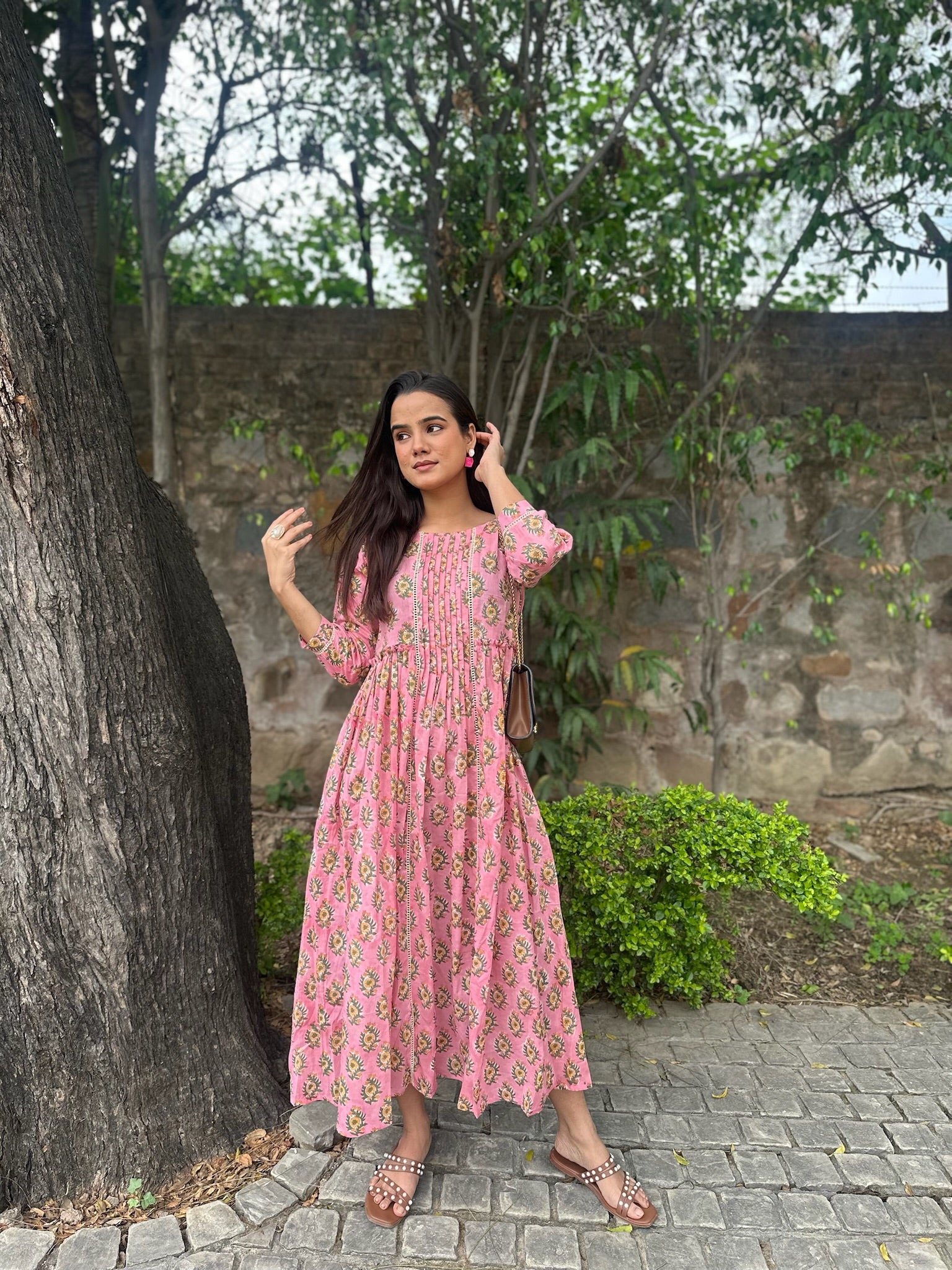 Barbie Pink Mulmul Maxi Dress