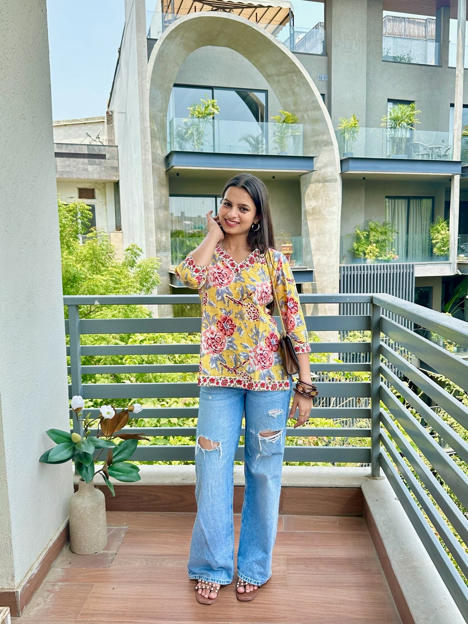 Spiced Curry Mustard Short Kurti