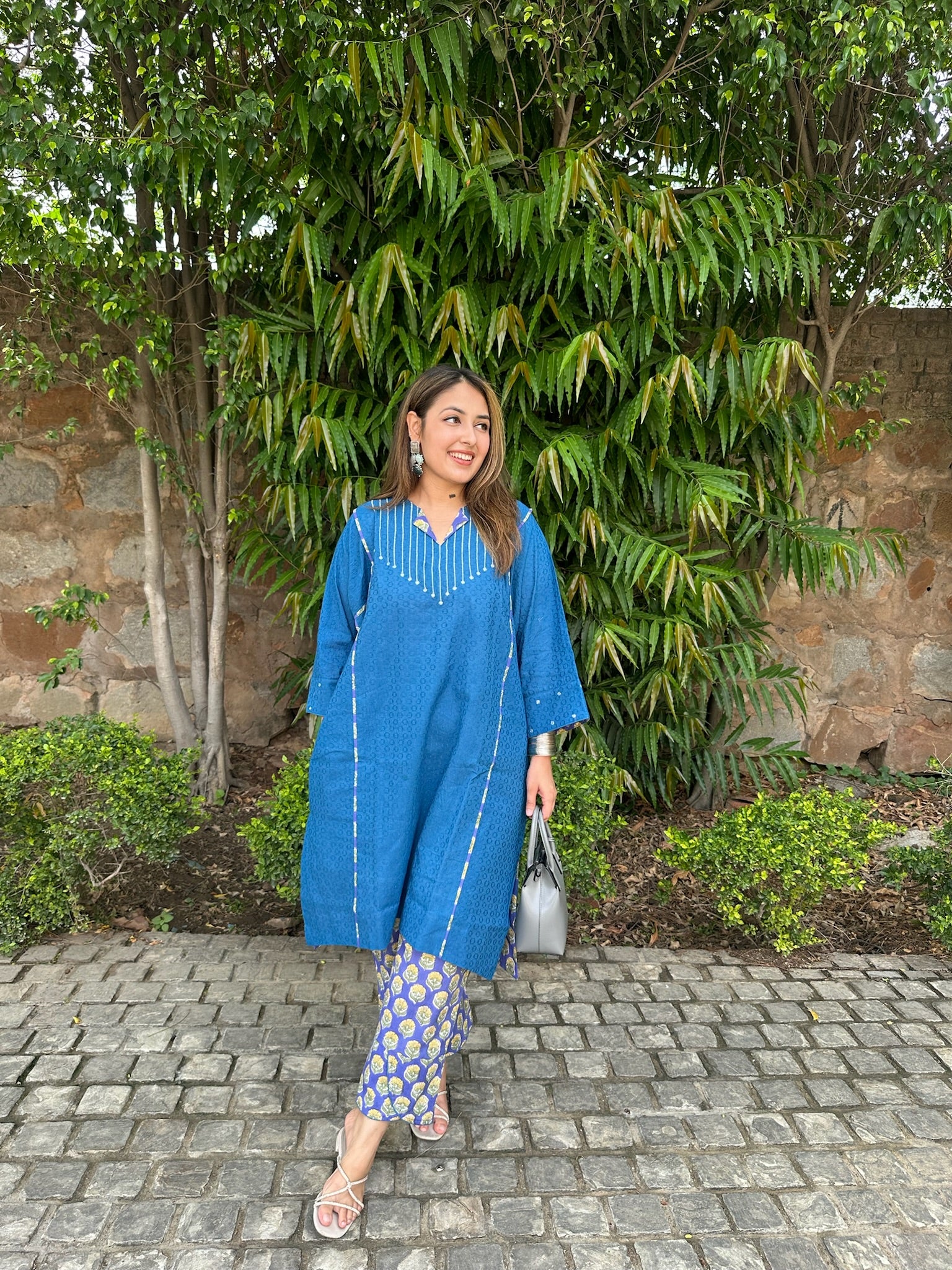 Cobalt Blue Long Dobby Co-Ord Set