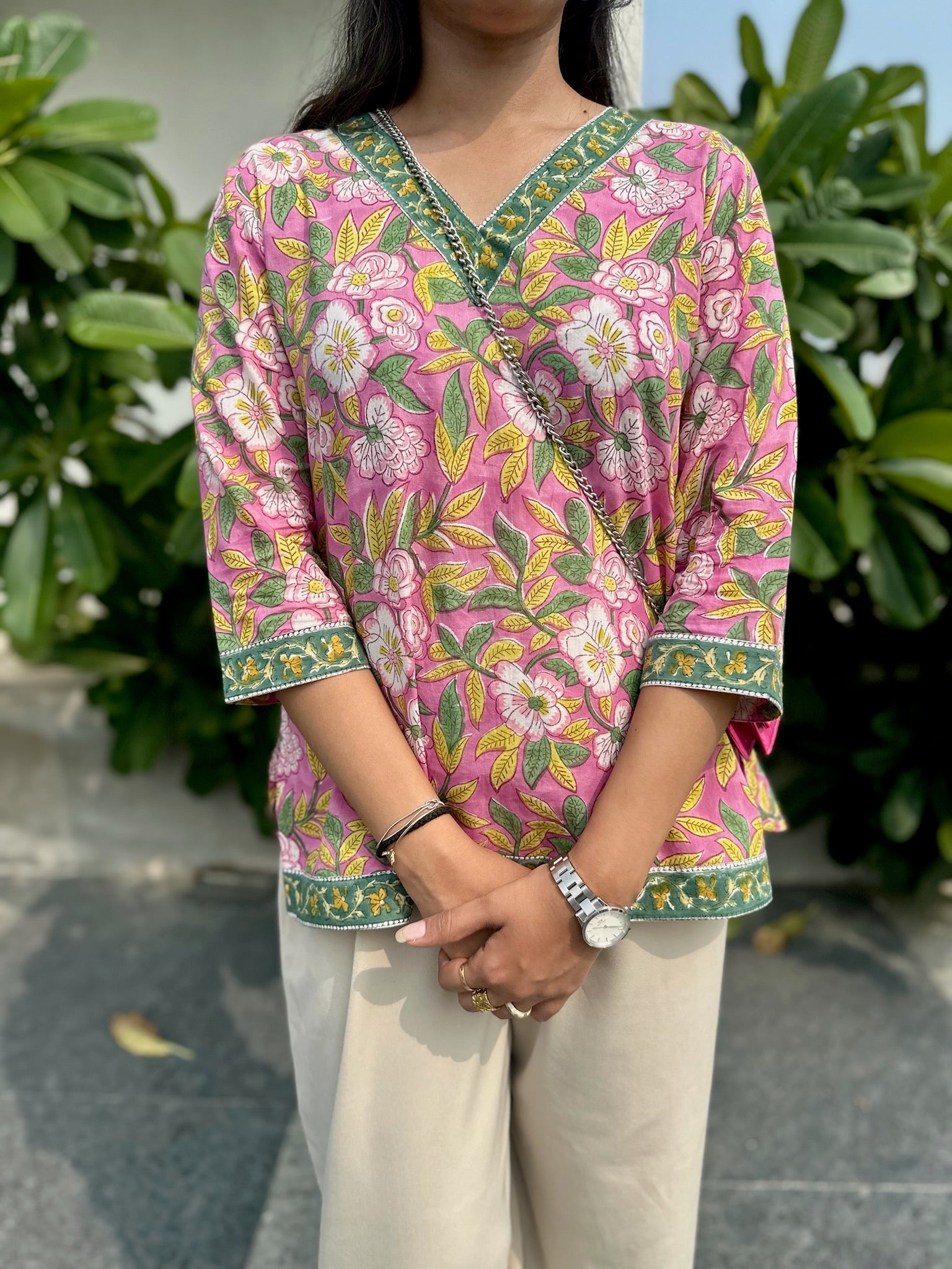 Pink In Bloom Short Kurti