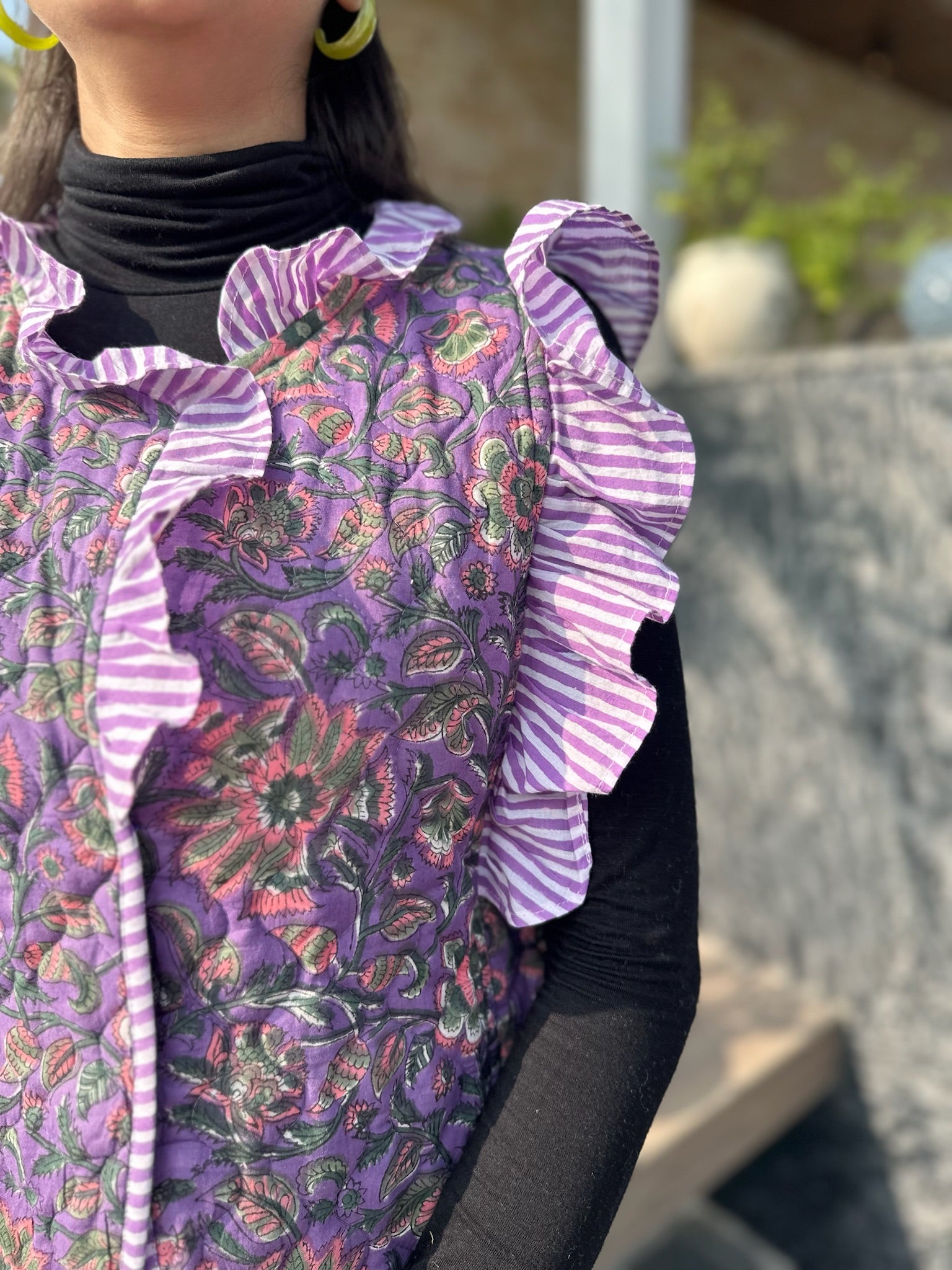 Soft Jamuni Quilted Frill Jacket